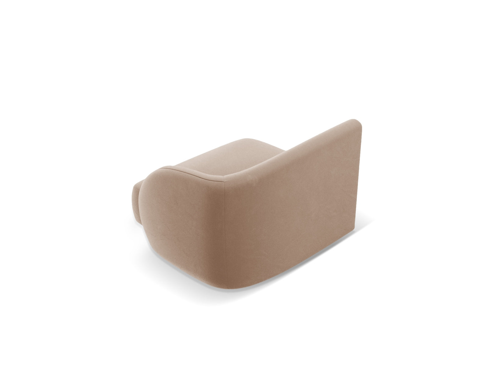 Stylischer 1-Sitzer Miley Velour Modul rechts in edlem Cappuccino-Bluvel, perfekt für individuelle Sofa-Kombinationen und modernes Wohndesign.
