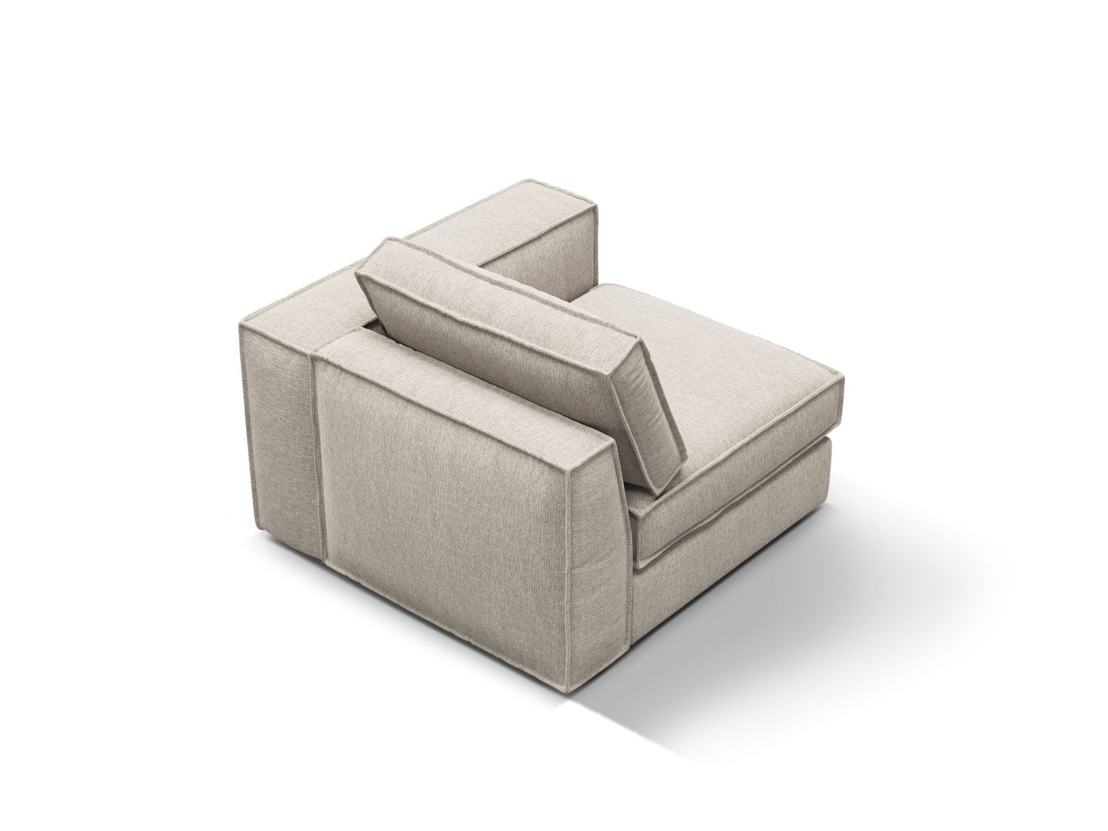 Stylisches 1-Sitzer Modul rechts Pola in Sand-Babel, perfekt für kreative Sofa-Kombinationen und modernes Wohndesign.