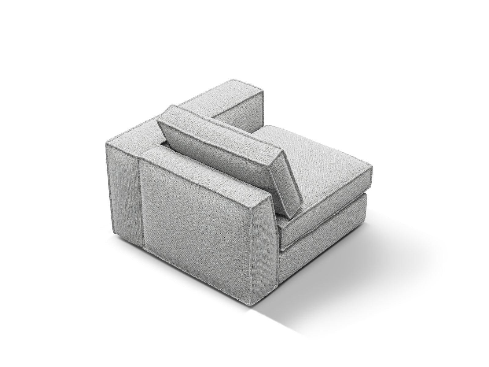 Stylisches 1-Sitzer Modul rechts in zeitlosem Grau, perfekt für individuelle Sofa-Kombinationen und moderne Wohnkonzepte.