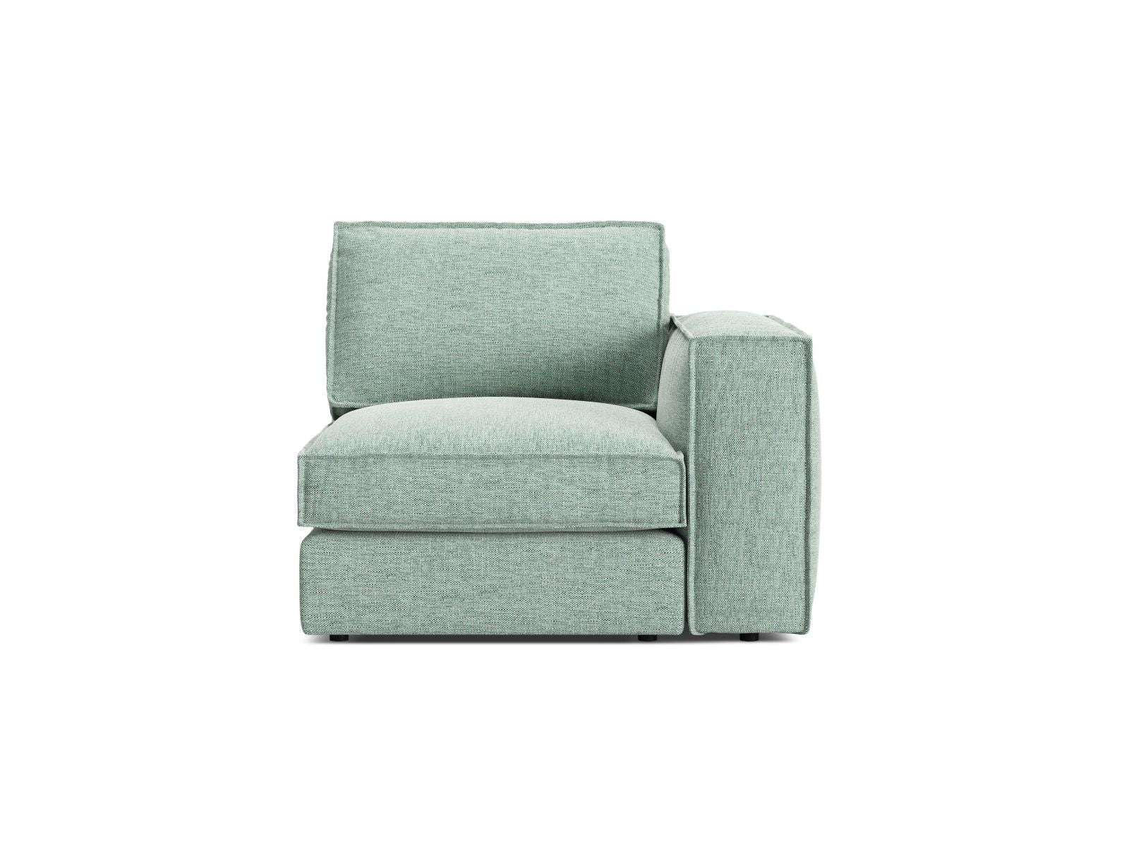 Elegantes 1-Sitzer Modul rechts in zartem Mint, ideal für individuelle Sofa-Arrangements und zeitgemäße Einrichtungsideen von Micadoni.