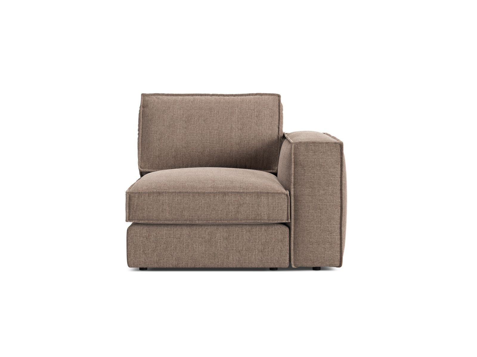 Elegantes 1-Sitzer Modul rechts Pola in warmem Braun, ideal für individuelle Sofa-Arrangements und moderne Wohnstile.