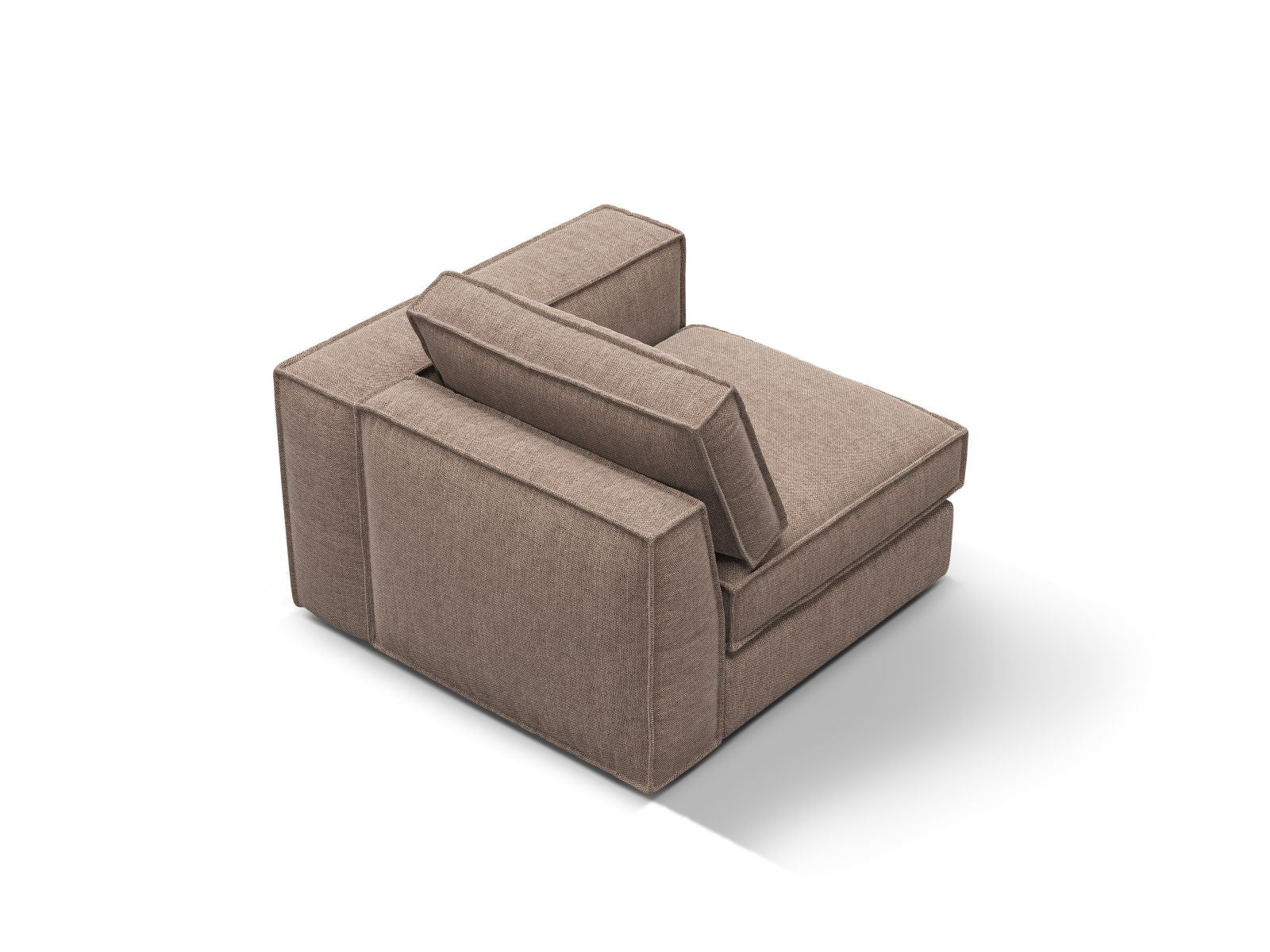 Stylisches 1-Sitzer Modul rechts Pola in edlem Braun, perfekt für kreative Sofa-Kombinationen und zeitgemäße Einrichtungskonzepte.