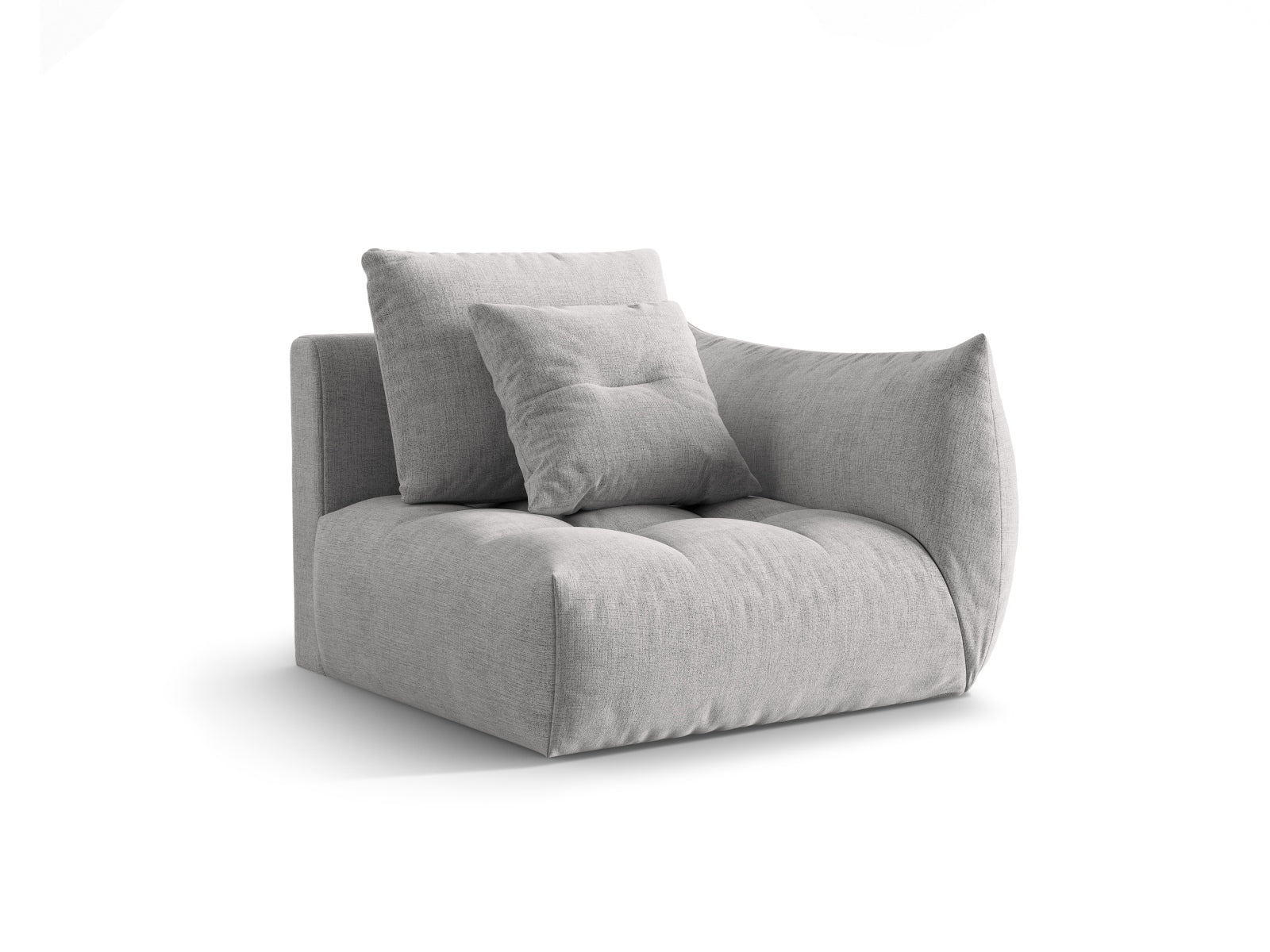 Bloom Modul rechts 1 Sitzer in Silver präsentiert im Onlineshop von KAQTU Design AG. Modulares Sofa ist von Micadoni