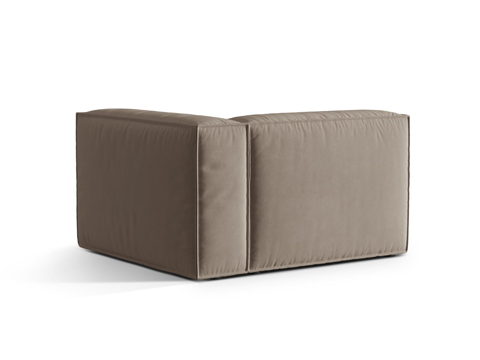 Nuria Velour Modular Sofa rechts 1 Sitzer in Warm grey präsentiert im Onlineshop von KAQTU Design AG. Modulares Sofa ist von Micadoni