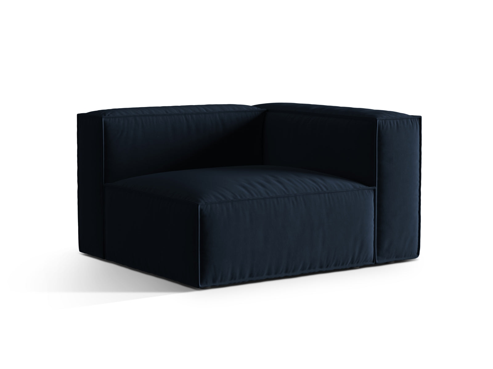 Nuria Velour Modular Sofa rechts 1 Sitzer in Dark Blue präsentiert im Onlineshop von KAQTU Design AG. Modulares Sofa ist von Micadoni