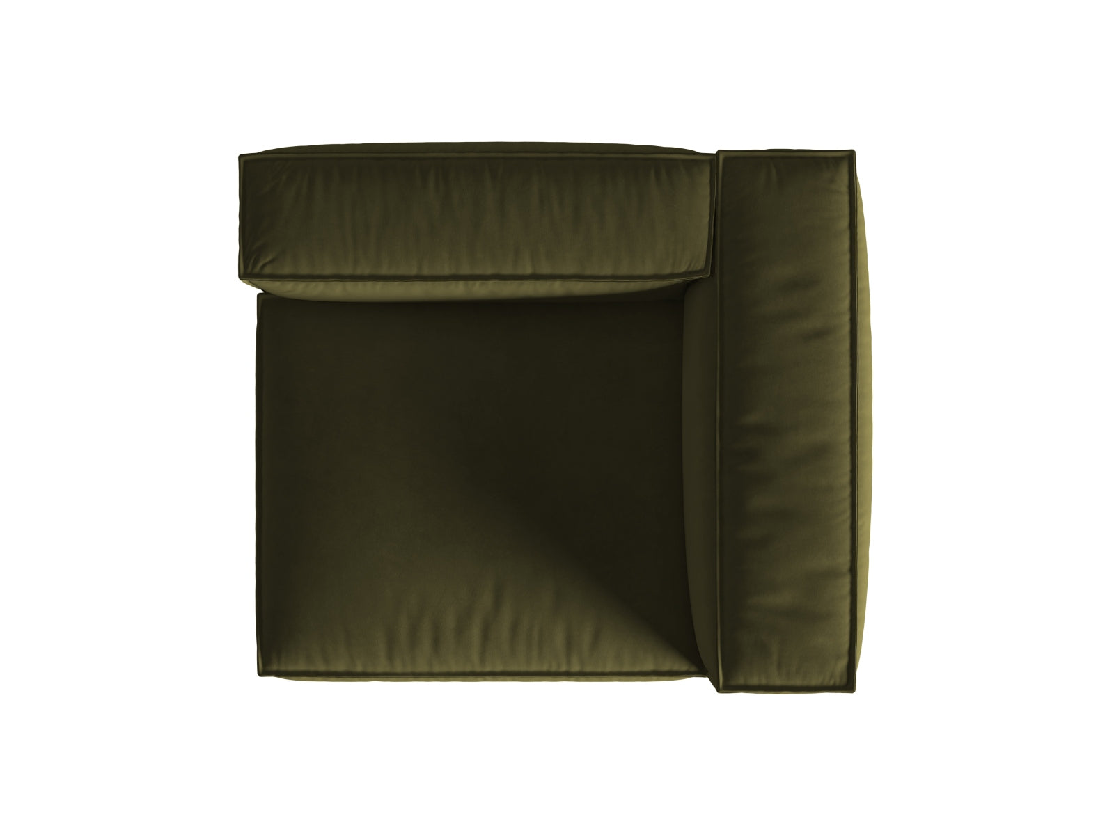 Nuria Velour Modular Sofa rechts 1 Sitzer in Moss Green Melange präsentiert im Onlineshop von KAQTU Design AG. Modulares Sofa ist von Micadoni