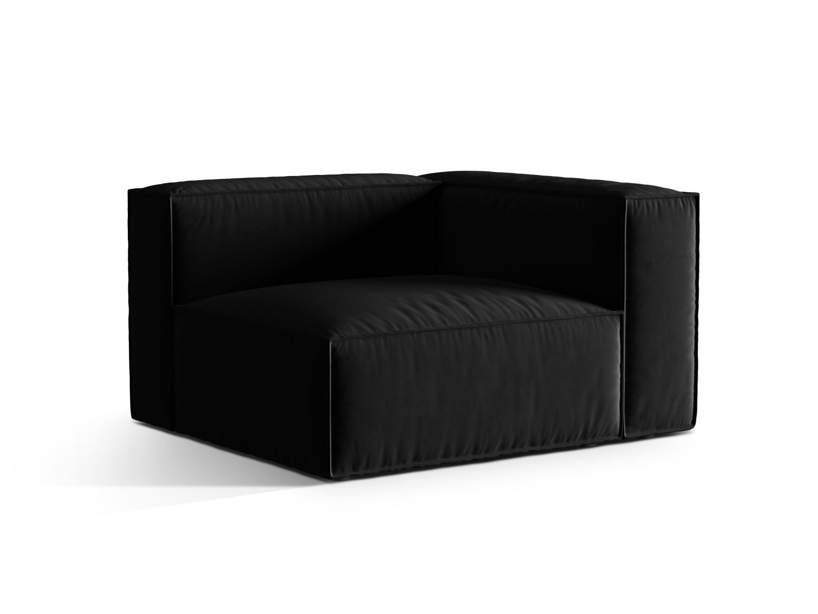 Nuria Velour Modular Sofa rechts 1 Sitzer in Black präsentiert im Onlineshop von KAQTU Design AG. Modulares Sofa ist von Micadoni