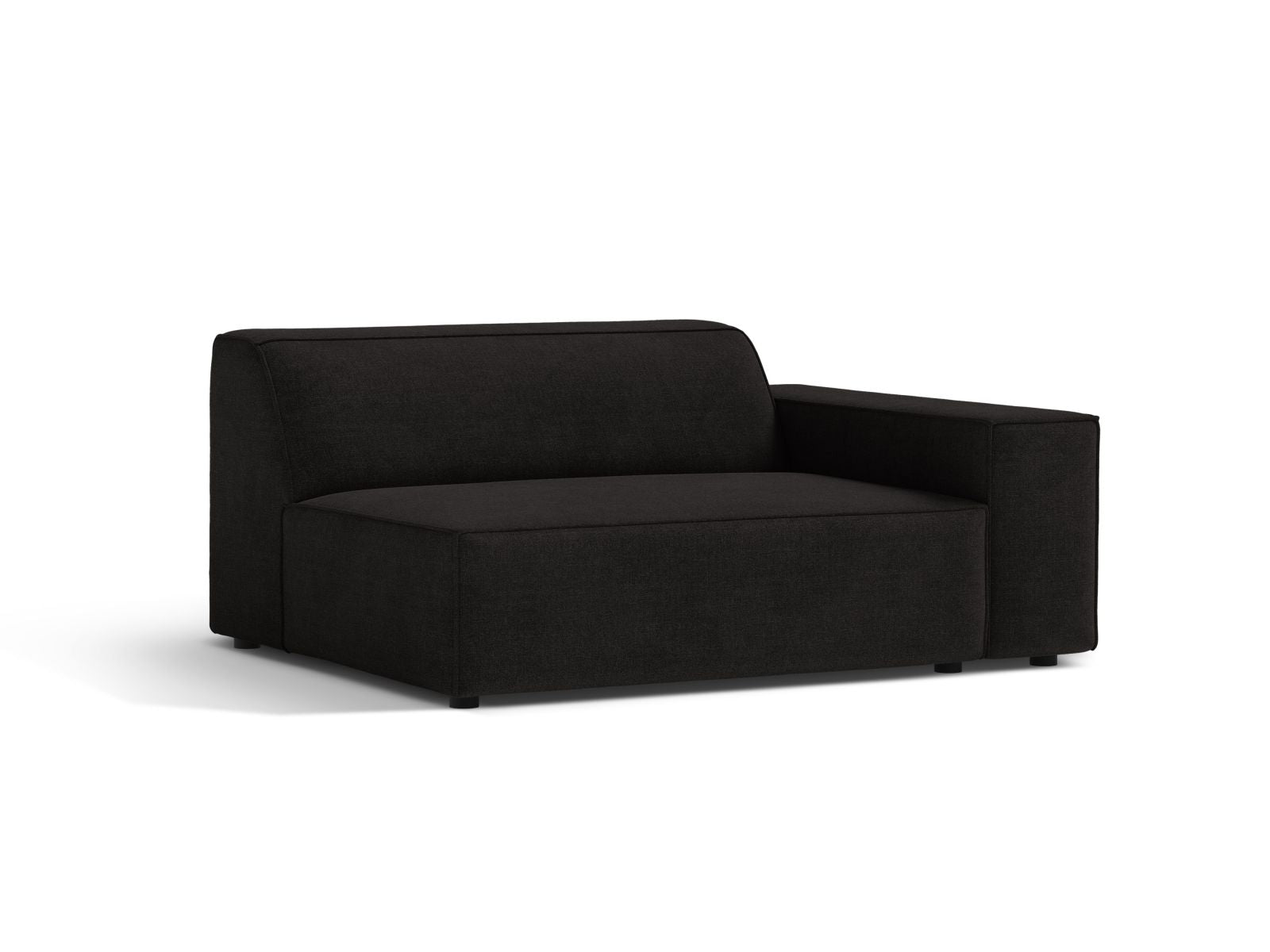 Elegantes 1-Sitzer Modul Rechts Jodie in stilvollem Schwarz, ideal für individuelle Sofa-Gestaltung im modernen Wohnraum.