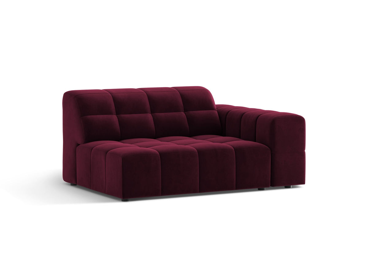 Modulares Sofa Jennifer von Micadoni in leichtem Beige, Bezug aus Eden-Chenille mit 3D-Struktur, schwarze Kunststoffbeine, rechtsseitige Ausrichtung.