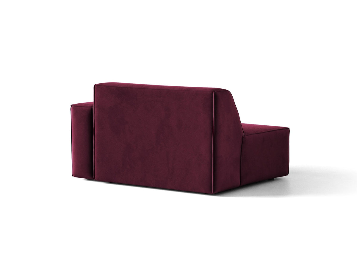 Modulares Sofa Jodie von Micadoni in leichtem Beige, Venus Samtstoff, schwarzen Kunststoffbeinen, rechtsseitige Ausrichtung als Eckmodul.