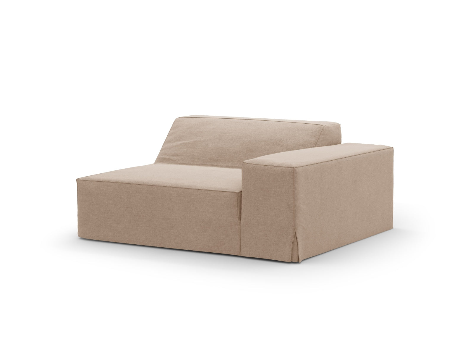 Eleganter rechter 1-Sitzer Jodie Modul von Micadoni in warmen Sandnuancen, ideal für stilvolle und flexible Wohnräume.