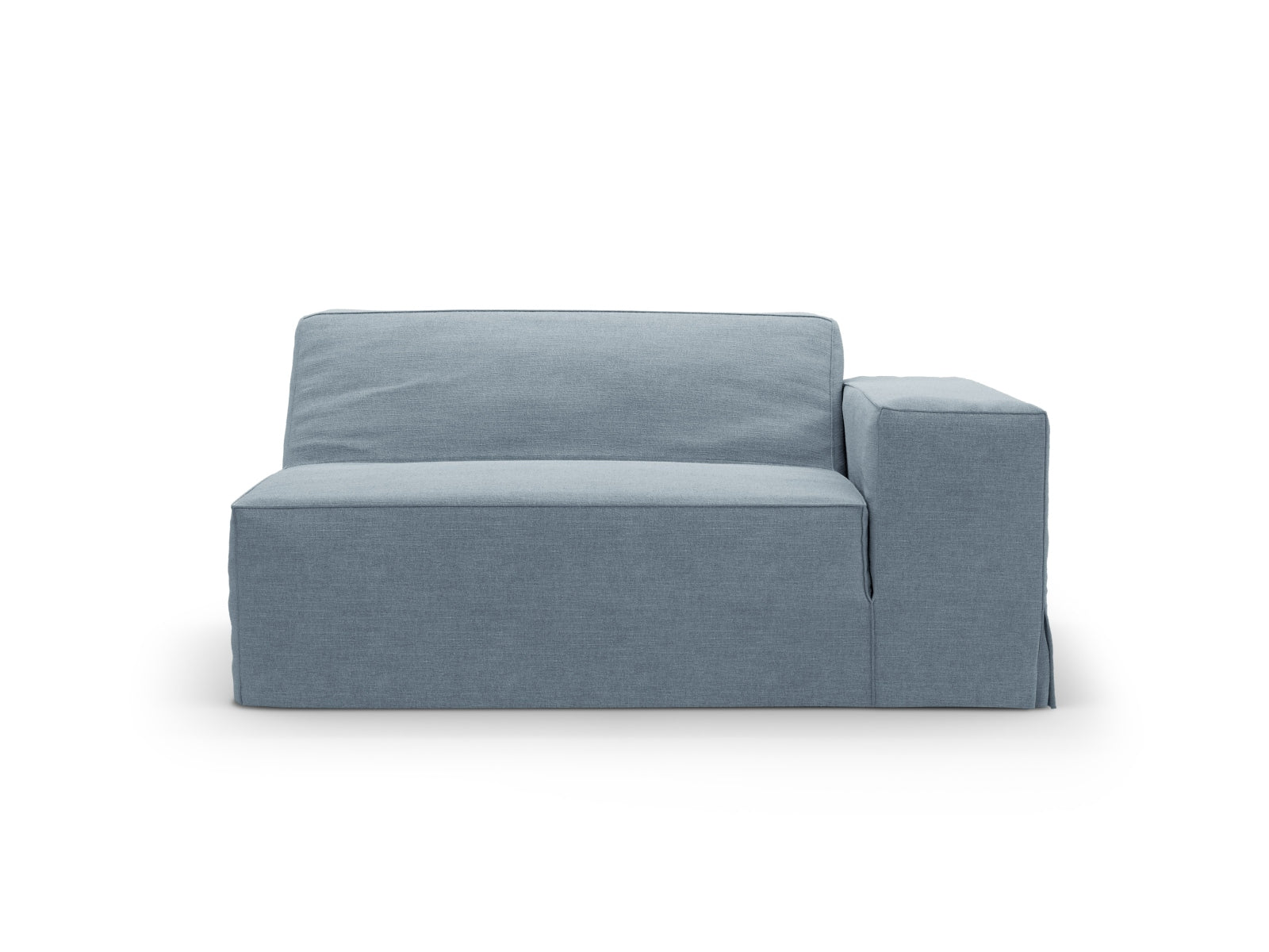 Rechter 1-Sitzer Jodie Modul von Micadoni in zartem Blau, perfekt für moderne und anpassbare Wohnkonzepte.