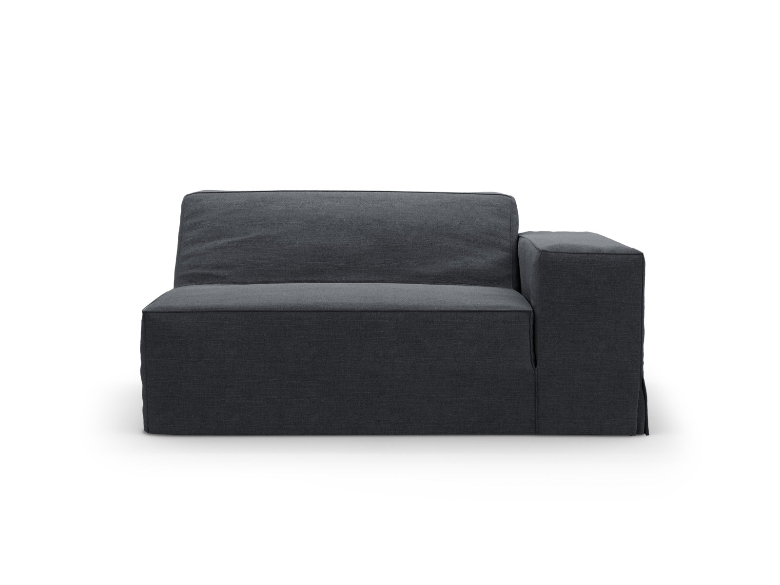 Modulares Sofa Jodie 1-Sitzer in ansprechendem Grau und Blau, perfekt für kreative Raumgestaltungen und komfortable Sitzmöglichkeiten.