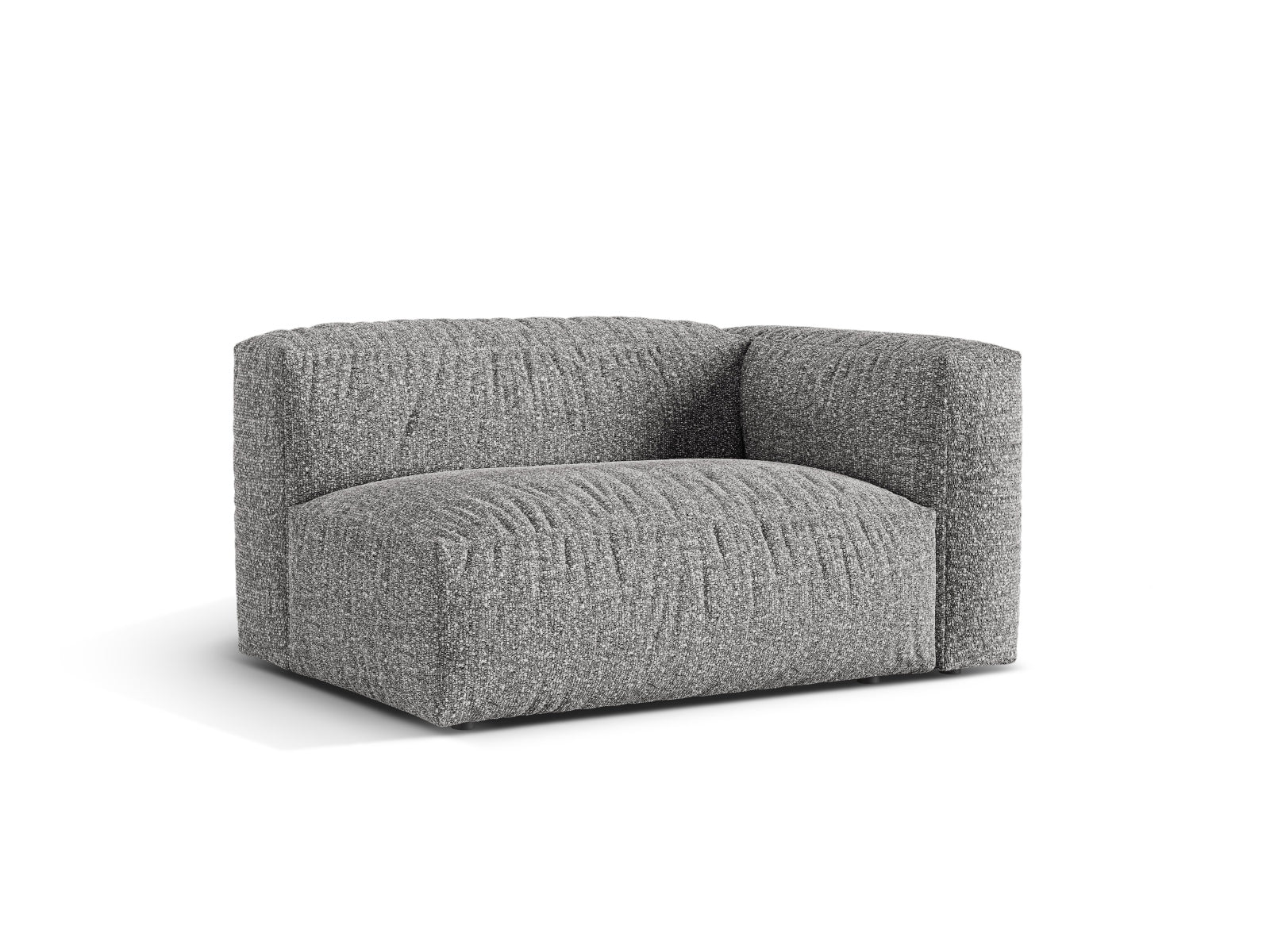 Elegantes Doppelsitz-Sofa rechts Martina in Graphit, ideal für moderne Wohnräume. Teil der modularen Sofa-Kollektion von Micadoni.