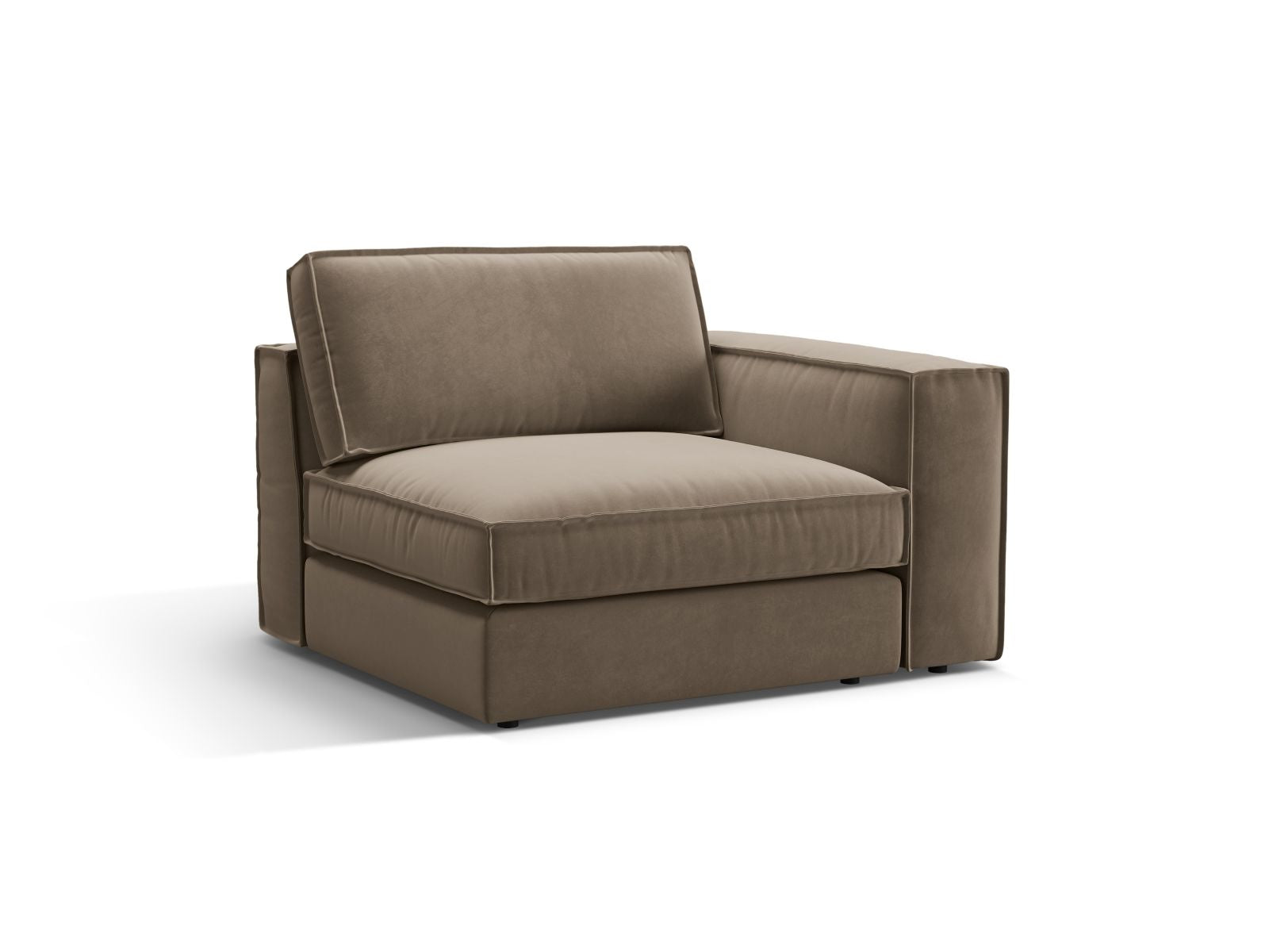 Elegantes 1-Sitzer Modul rechts Pola in Grey Brown-Salvador, ideal für individuelle Wohnkonzepte und stilvolle Einrichtung.