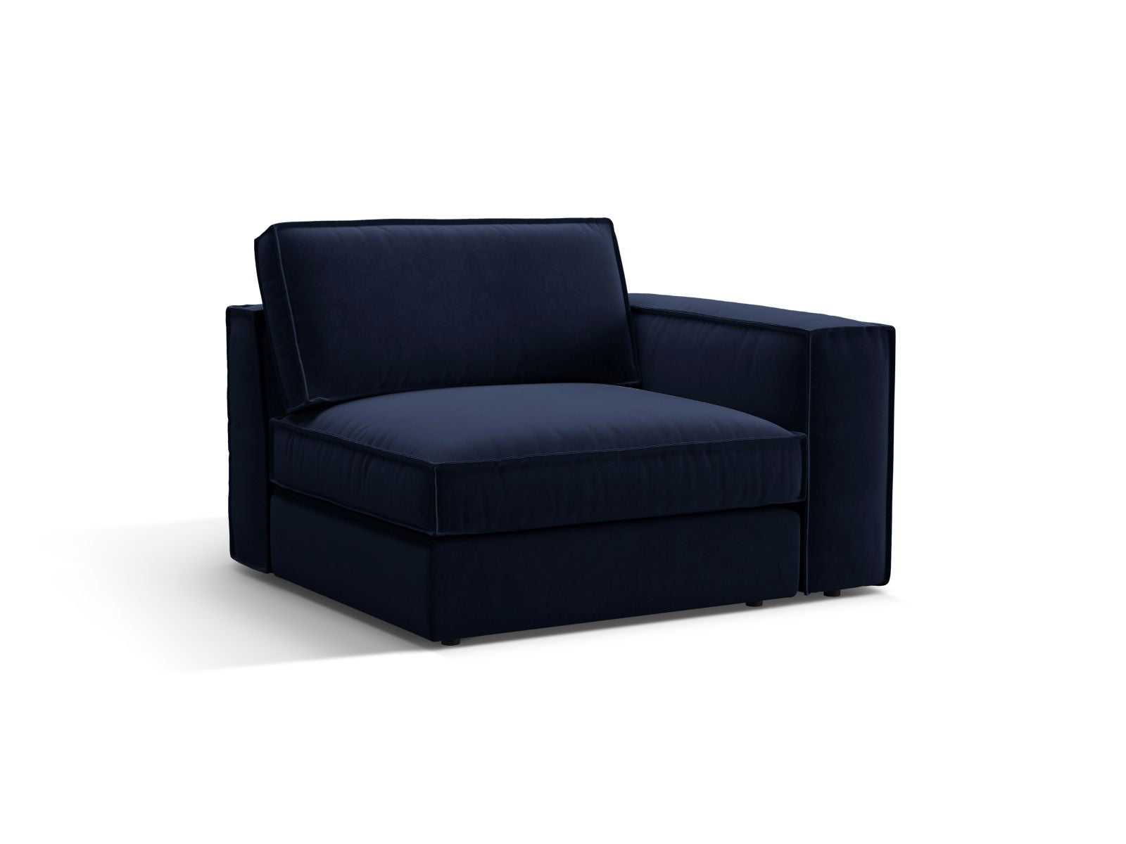Elegantes 1-Sitzer Modul rechts Pola in Royal Blue, ideal für individuelle Sofa-Gestaltung, erhältlich bei KAQTU Design AG.