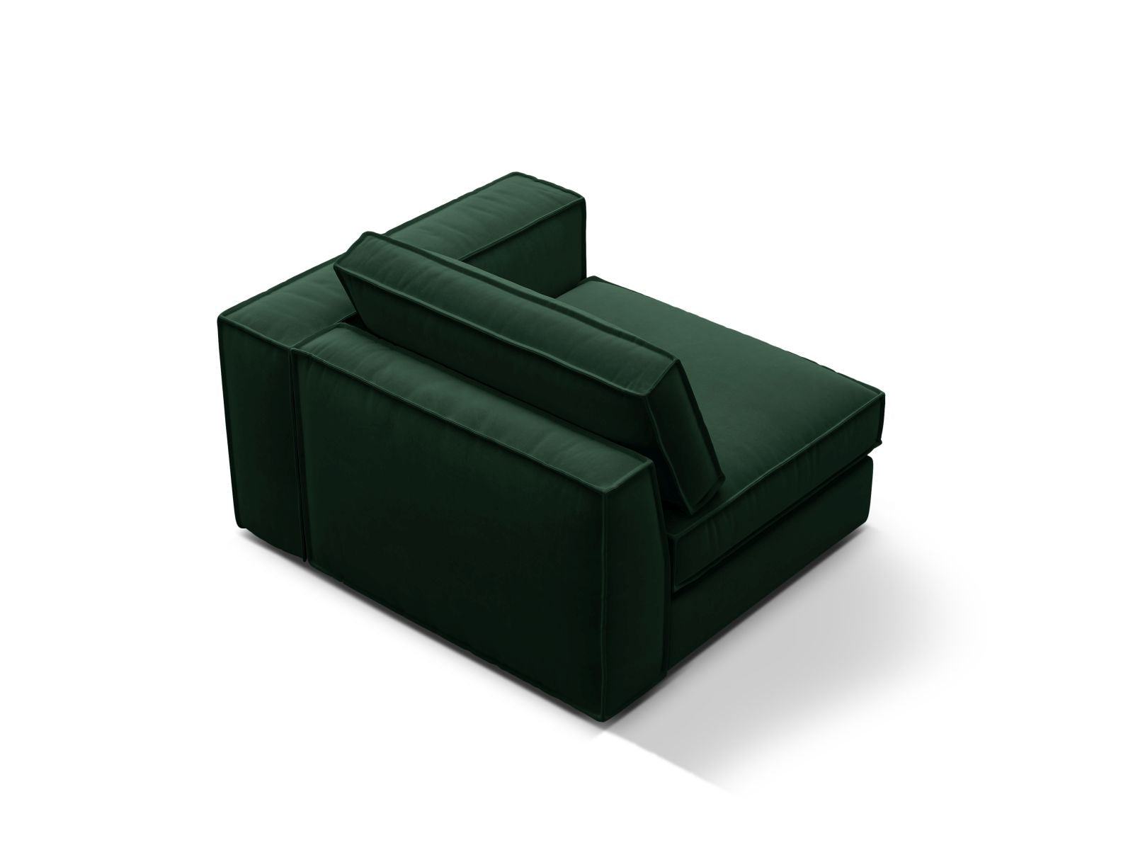 Elegantes 1-Sitzer Modul rechts Pola in luxuriösem Bottle Green, ideal für kreative Wohnräume und stilvolle Einrichtungsideen.