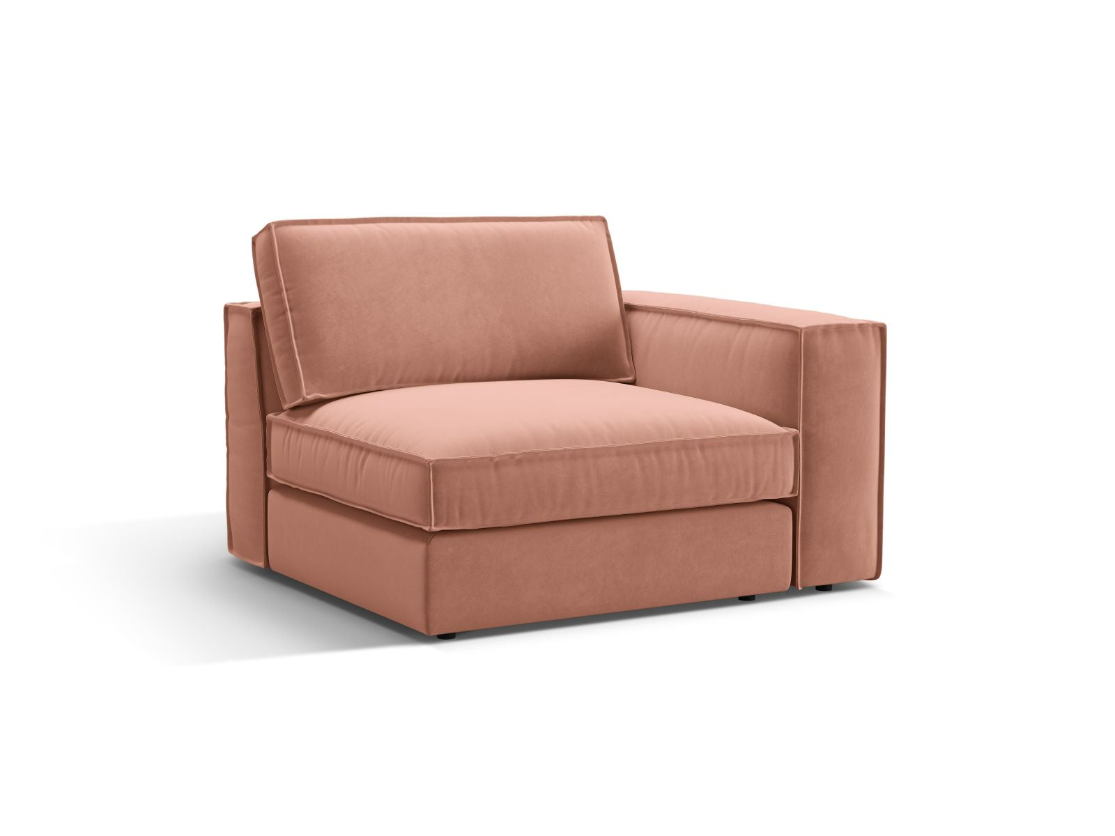 Rechtsseitiges 1-Sitzer Modul Pola in lebhaftem Pink, ideal für individuelle Sofa-Gestaltung, erhältlich bei KAQTU Design AG.