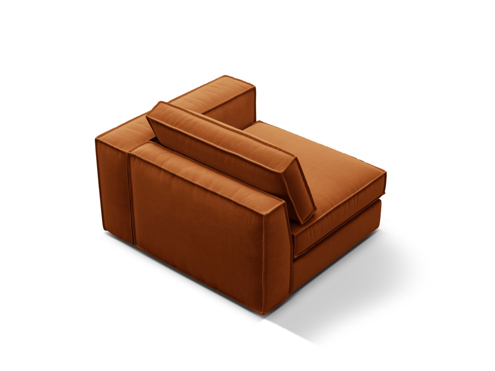 Elegantes 1-Sitzer Modul rechts Pola in warmem Terracotta, ideal für individuelle Sofa-Arrangements von Micadoni, erhältlich bei KAQTU.