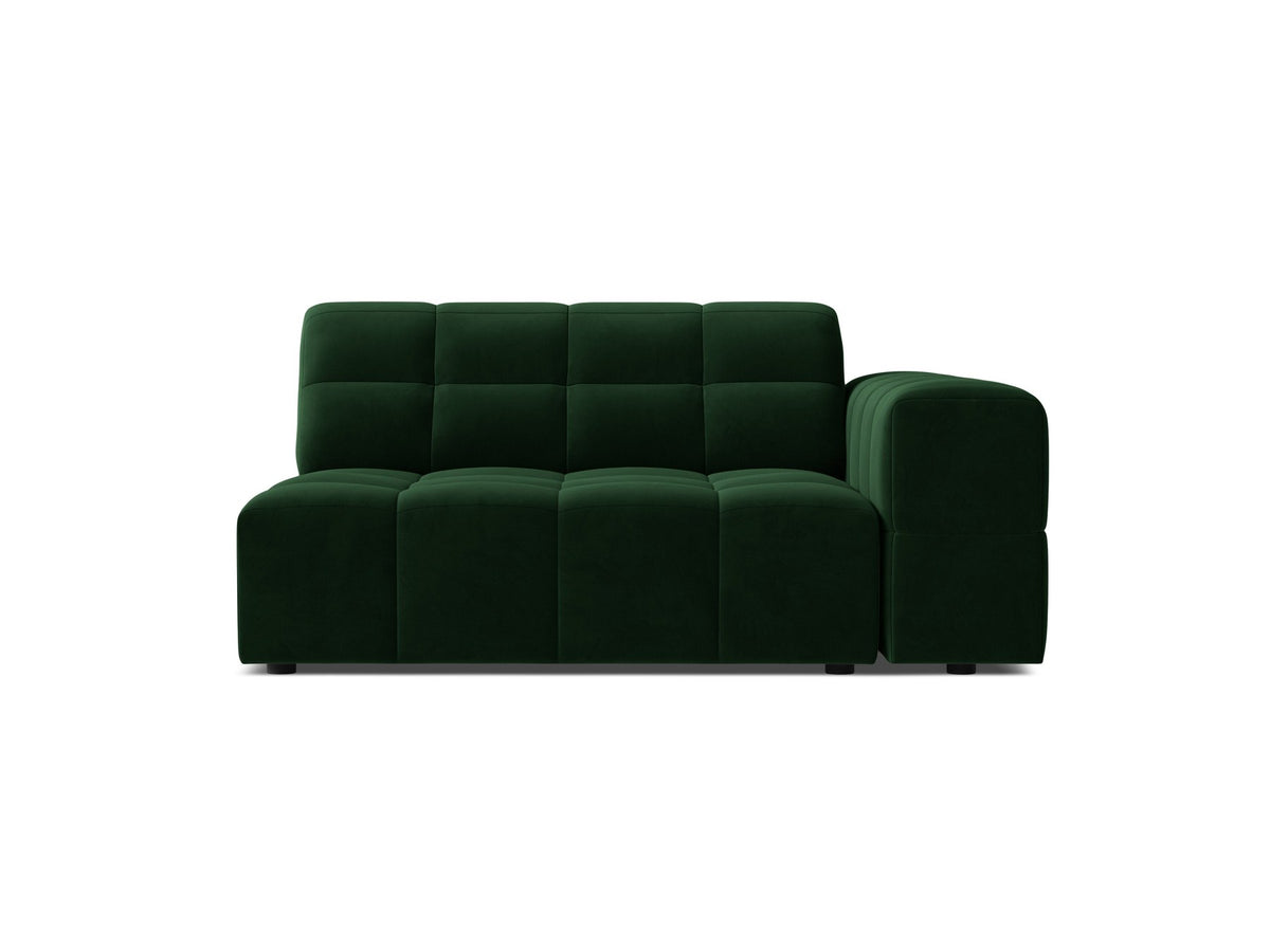 Modulares Sofa Jennifer von Micadoni in leichtem Beige, Bezug aus Eden-Chenille mit 3D-Struktur, schwarze Kunststoffbeine, rechtsseitige Ausrichtung.