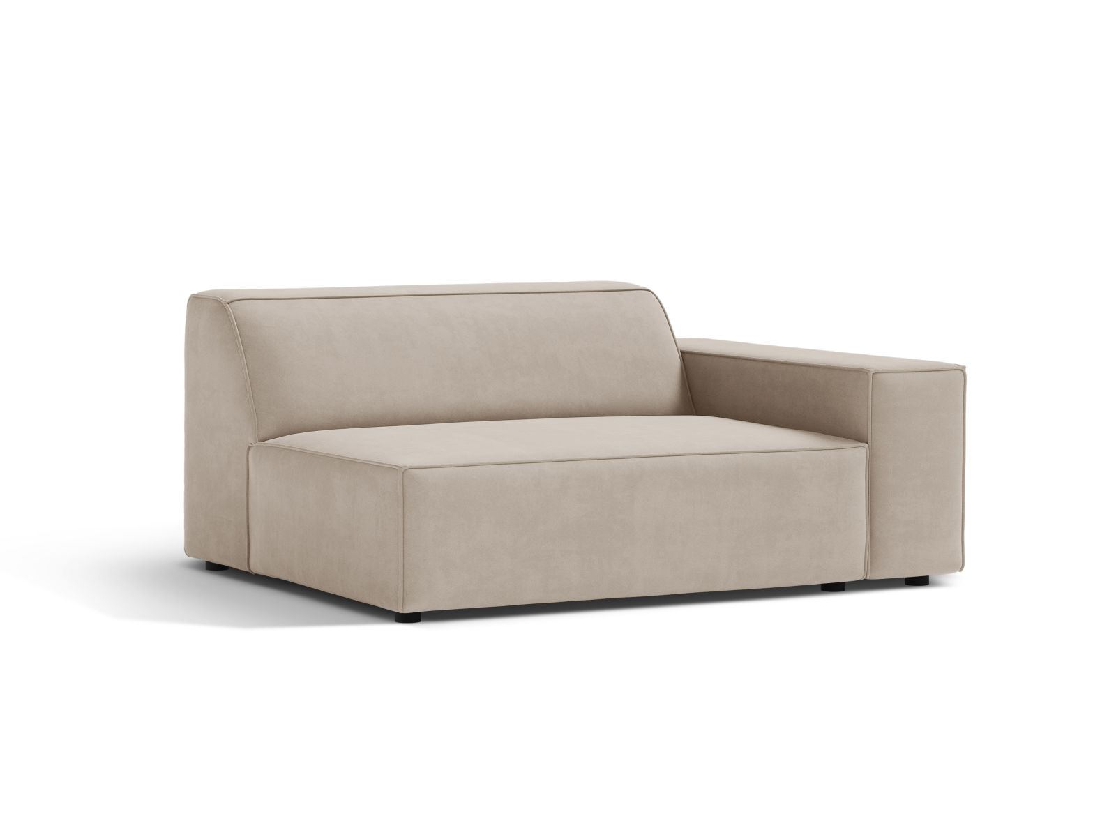 Elegantes 1-Sitzer Modul Rechts Jodie in stilvollem Dunkelbeige, ideal für moderne Wohnräume und vielseitige Sofa-Kombinationen.