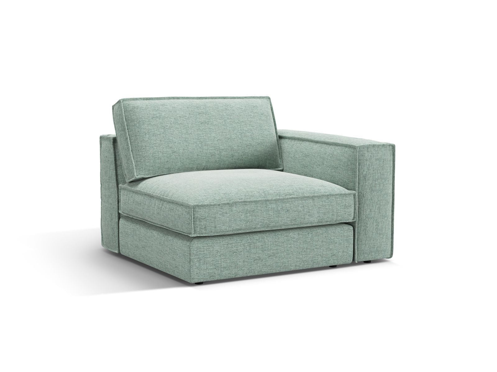 Elegantes 1-Sitzer Modul rechts in Mint von Micadoni, ideal für individuelle Sofa-Gestaltung im modernen Wohnraum.