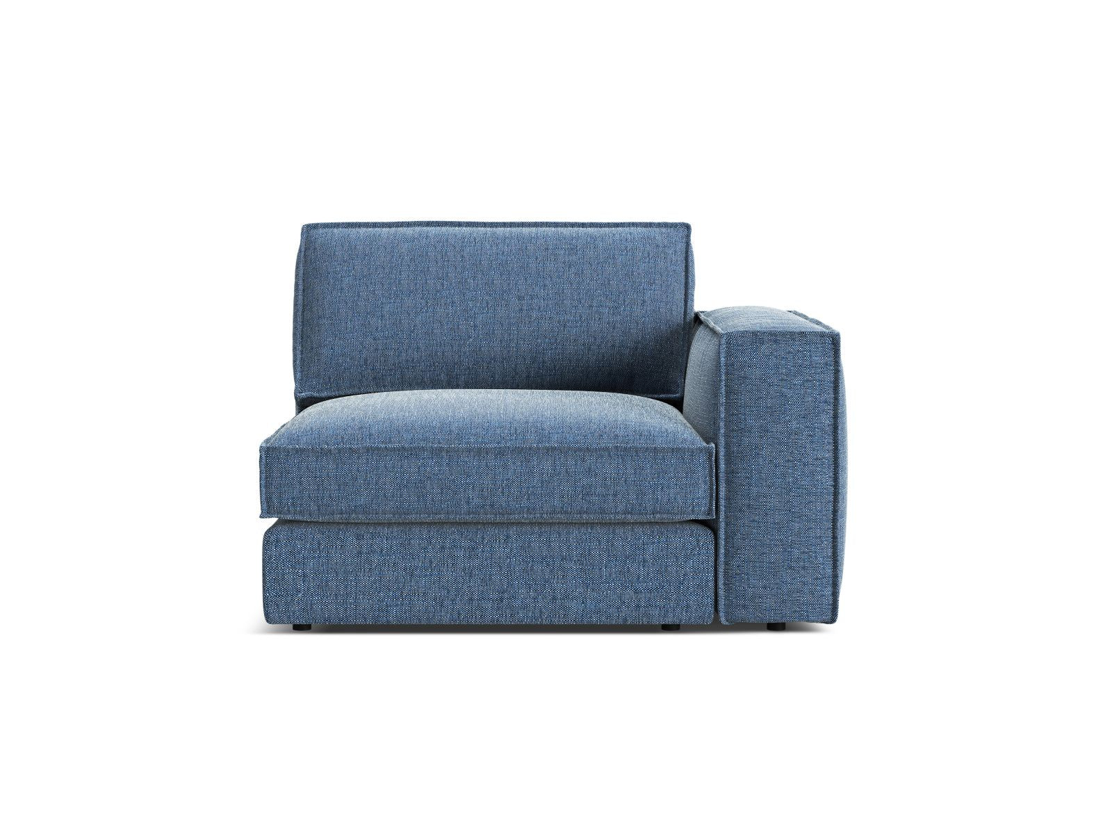 1-Sitzer Modul Rechts Pola in Dark Blue-Babel präsentiert im Onlineshop von KAQTU Design AG. Modulares Sofa ist von Micadoni