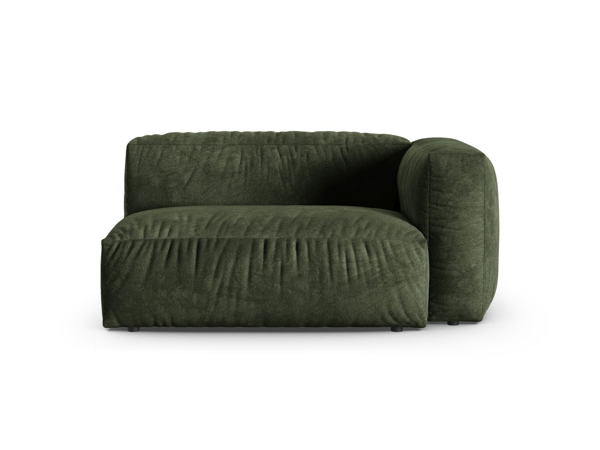 Martina Sofamodul Zweisitzer rechts XL-Tiefe von Micadoni in Moss Green-Boston Stoff, Massivholzrahmen, schwarze Kunststoffbeine, rechte Ausrichtung