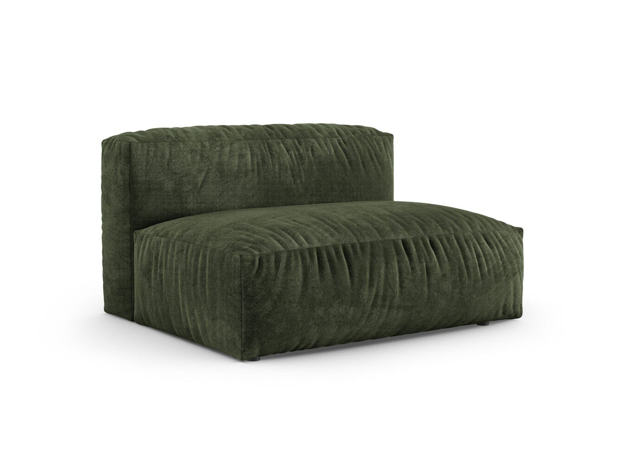 Martina Sofamodul Zweisitzer rechts XL-Tiefe von Micadoni in Moss Green-Boston Stoff, Massivholzrahmen, schwarze Kunststoffbeine, rechte Ausrichtung