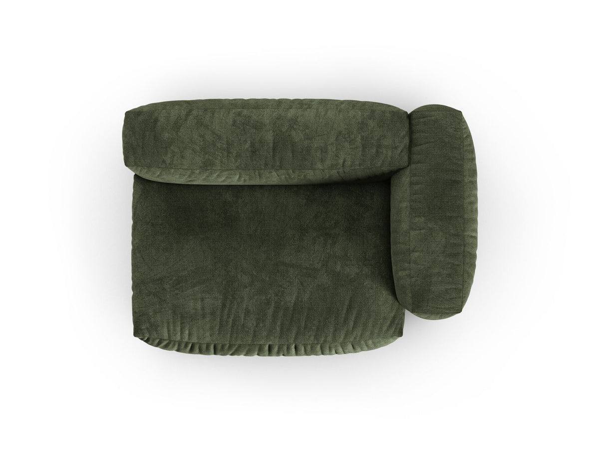 Martina Sofamodul Zweisitzer rechts XL-Tiefe von Micadoni in Moss Green-Boston Stoff, Massivholzrahmen, schwarze Kunststoffbeine, rechte Ausrichtung