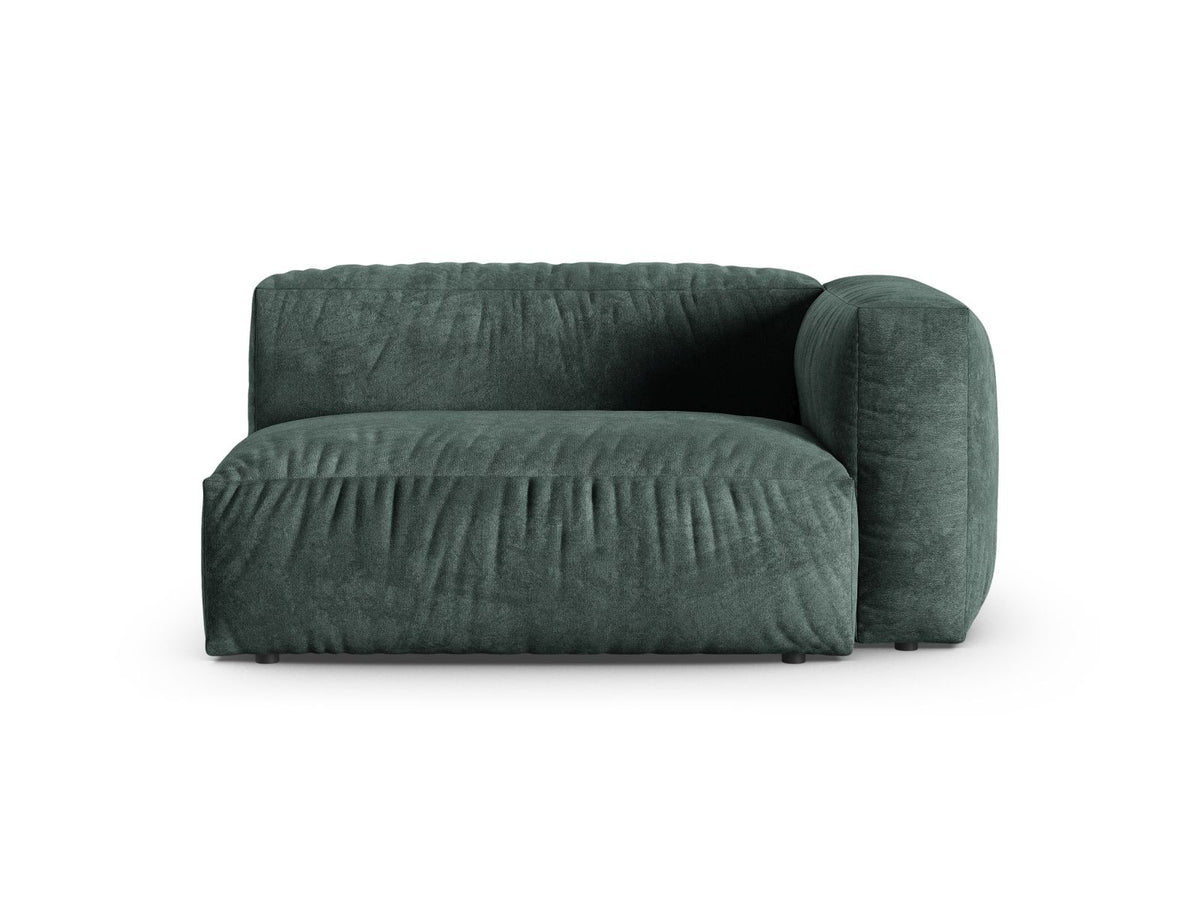 Martina Sofamodul Zweisitzer rechts XL-Tiefe von Micadoni in Moss Green-Boston Stoff, Massivholzrahmen, schwarze Kunststoffbeine, rechte Ausrichtung