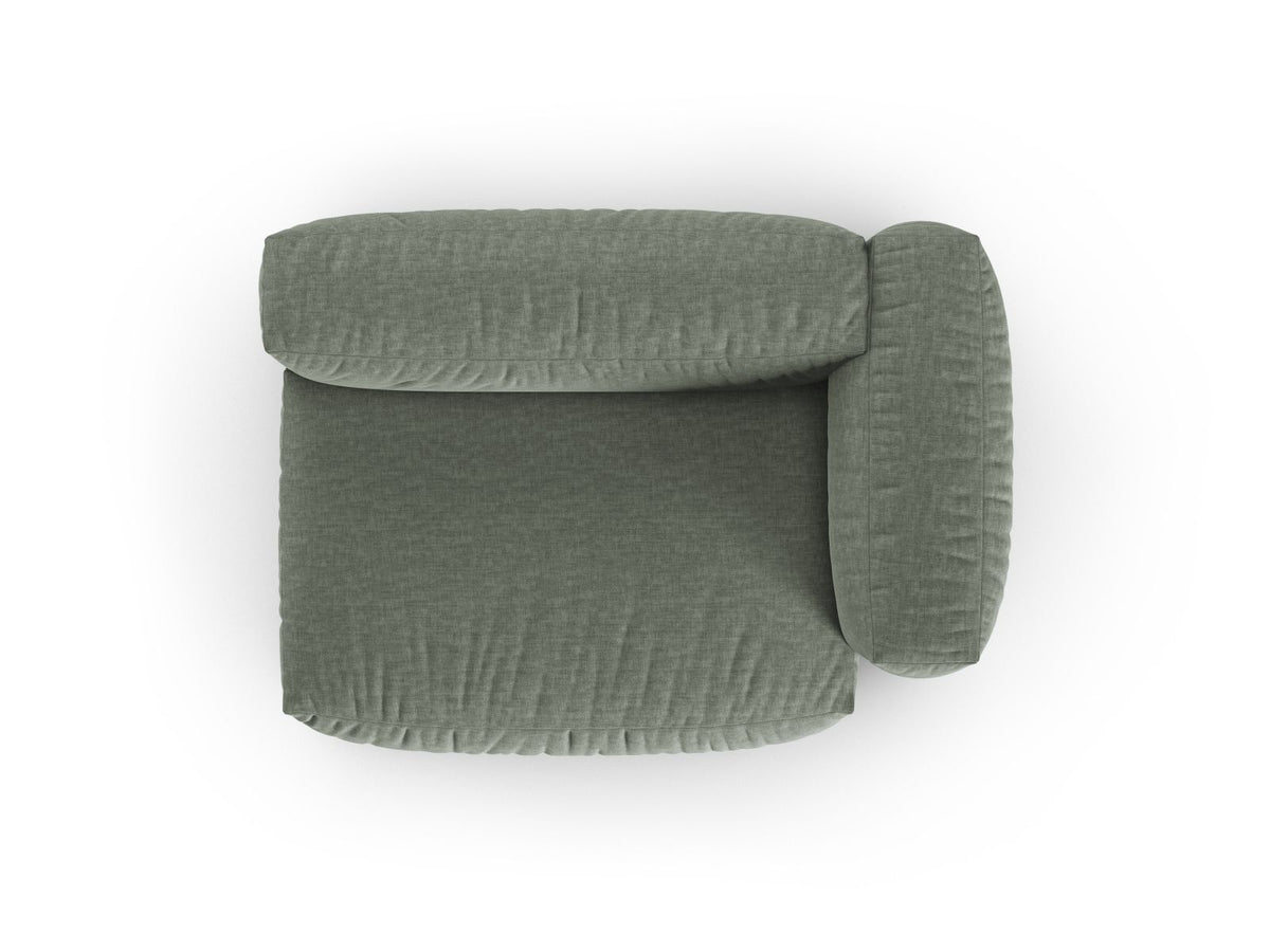 Martina Sofamodul Zweisitzer rechts XL-Tiefe von Micadoni in Moss Green-Boston Stoff, Massivholzrahmen, schwarze Kunststoffbeine, rechte Ausrichtung