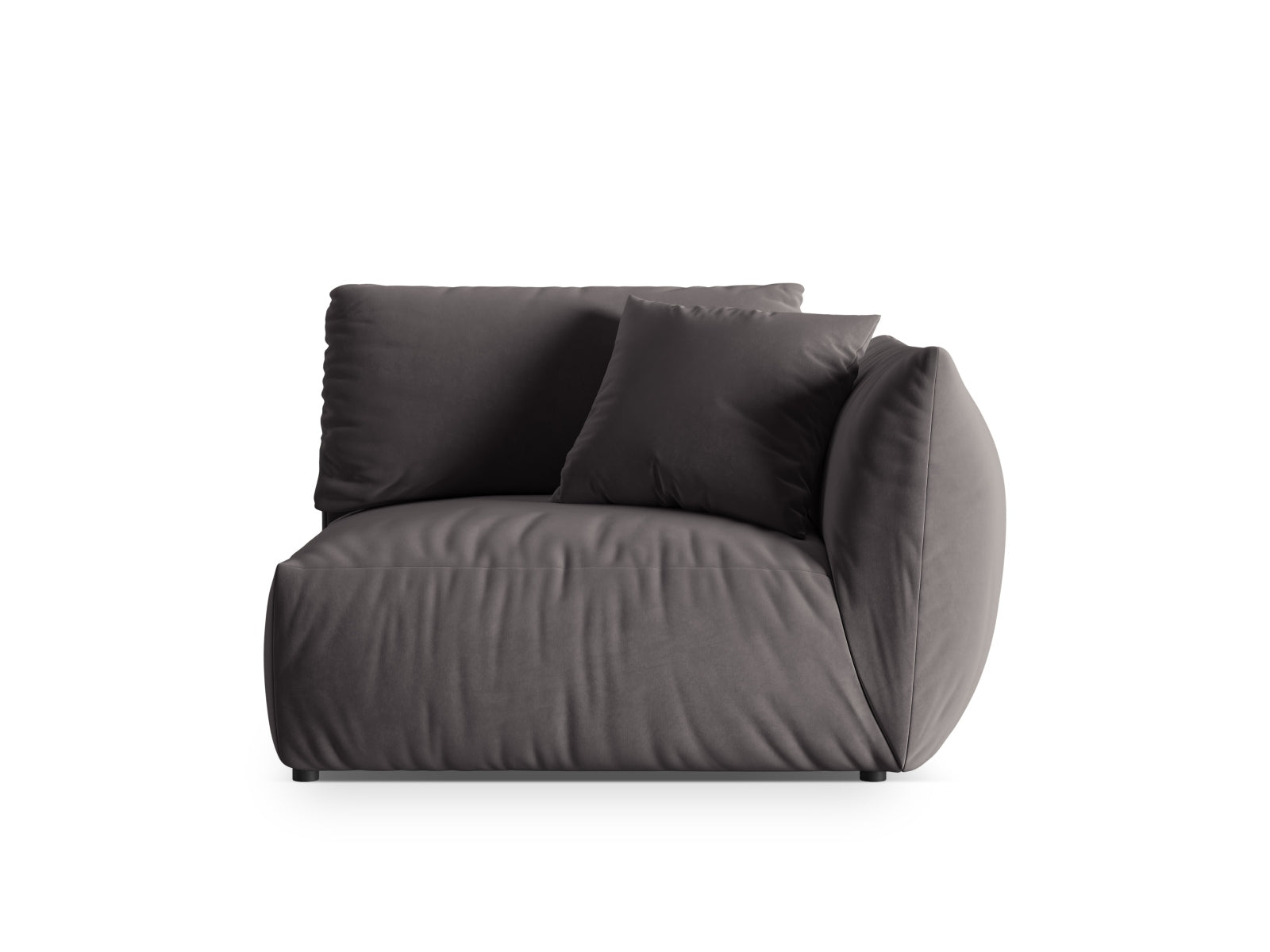 Chris Velour Modul rechts 1 Sitzer in Dark Grey präsentiert im Onlineshop von KAQTU Design AG. Modulares Sofa ist von Micadoni