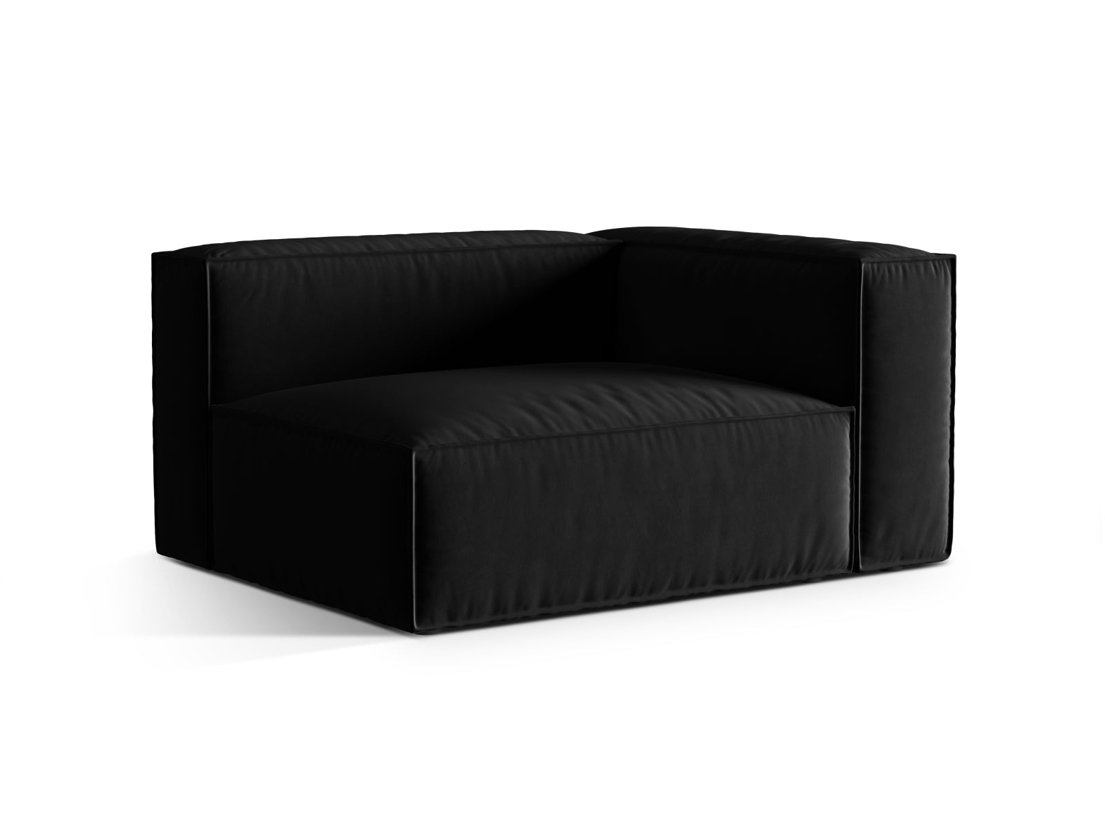 Nuria Velour Modular Sofa rechts 2 Sitzer in Black präsentiert im Onlineshop von KAQTU Design AG. Modulares Sofa ist von Micadoni