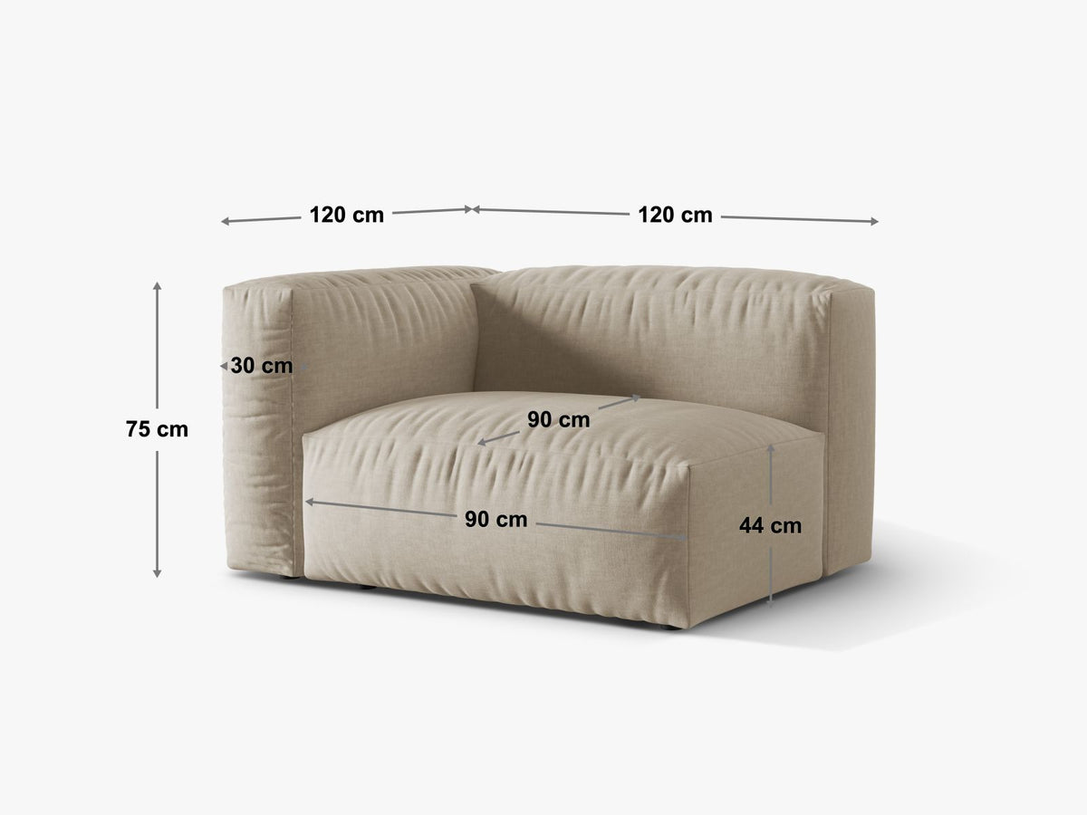 1-Sitzer Sofa Martina Wide XL rechts in Green-Vogue präsentiert im Onlineshop von KAQTU Design AG. Modulares Sofa ist von Micadoni