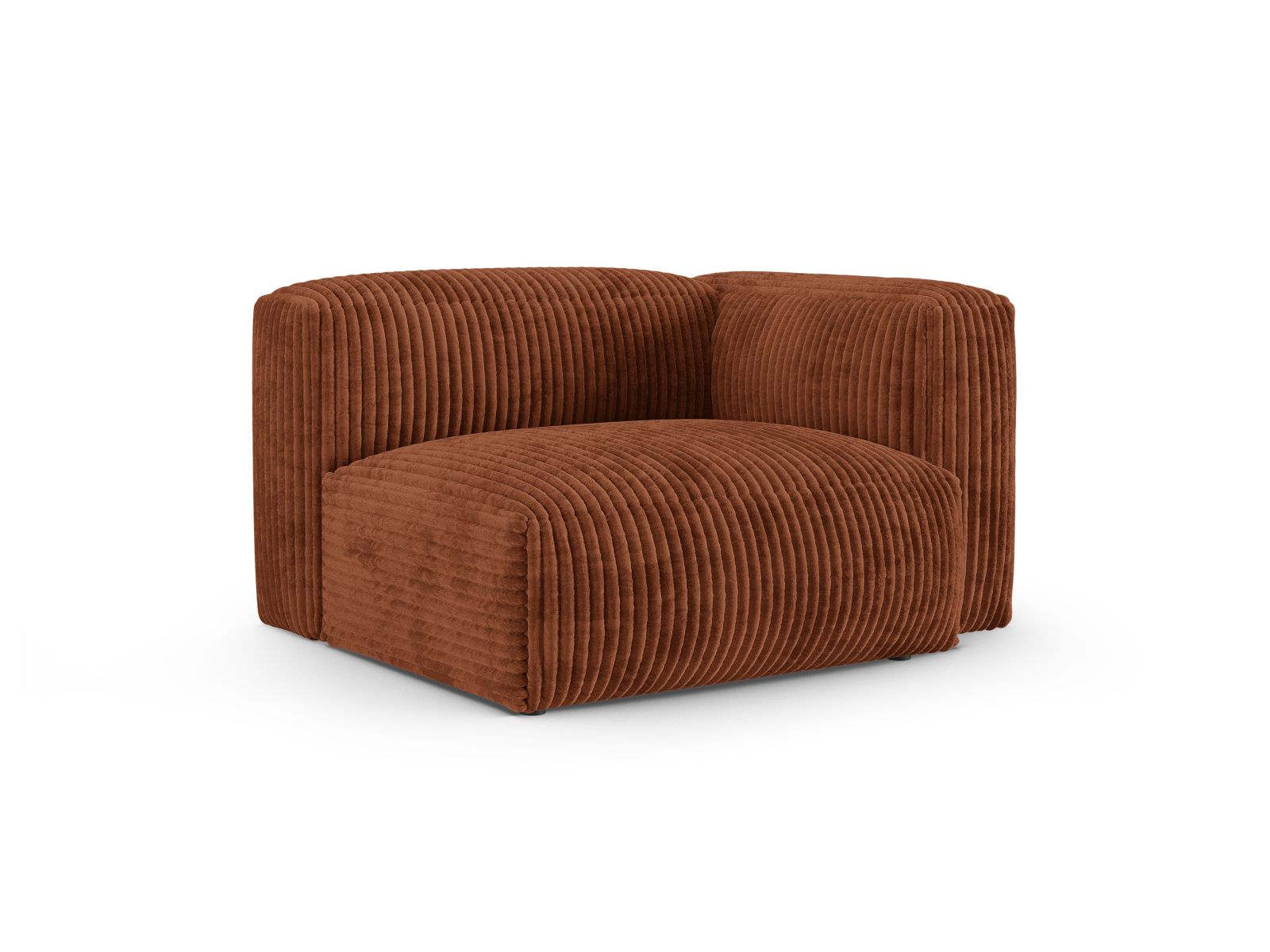 Elegantes 1-Sitzer Sofa Martina Wide XL in warmem Brick-Tilia, ideal für stilvolle Wohnräume. Modulares Design von Micadoni.