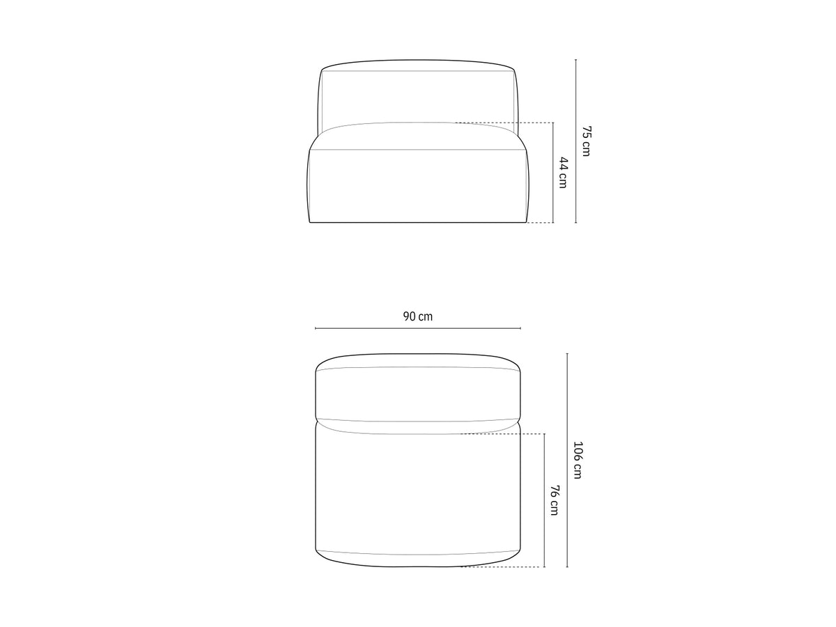 Martina Modul Armless 1 Sitzer in Green-Boston präsentiert im Onlineshop von KAQTU Design AG. Modulares Sofa ist von Micadoni