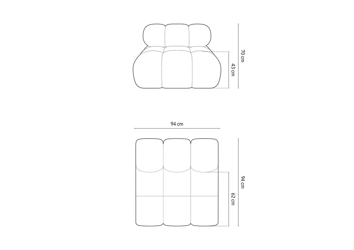 Bellis Modul Armless 1 Sitzer in Graphite-Rolf präsentiert im Onlineshop von KAQTU Design AG. Modulares Sofa ist von Micadoni