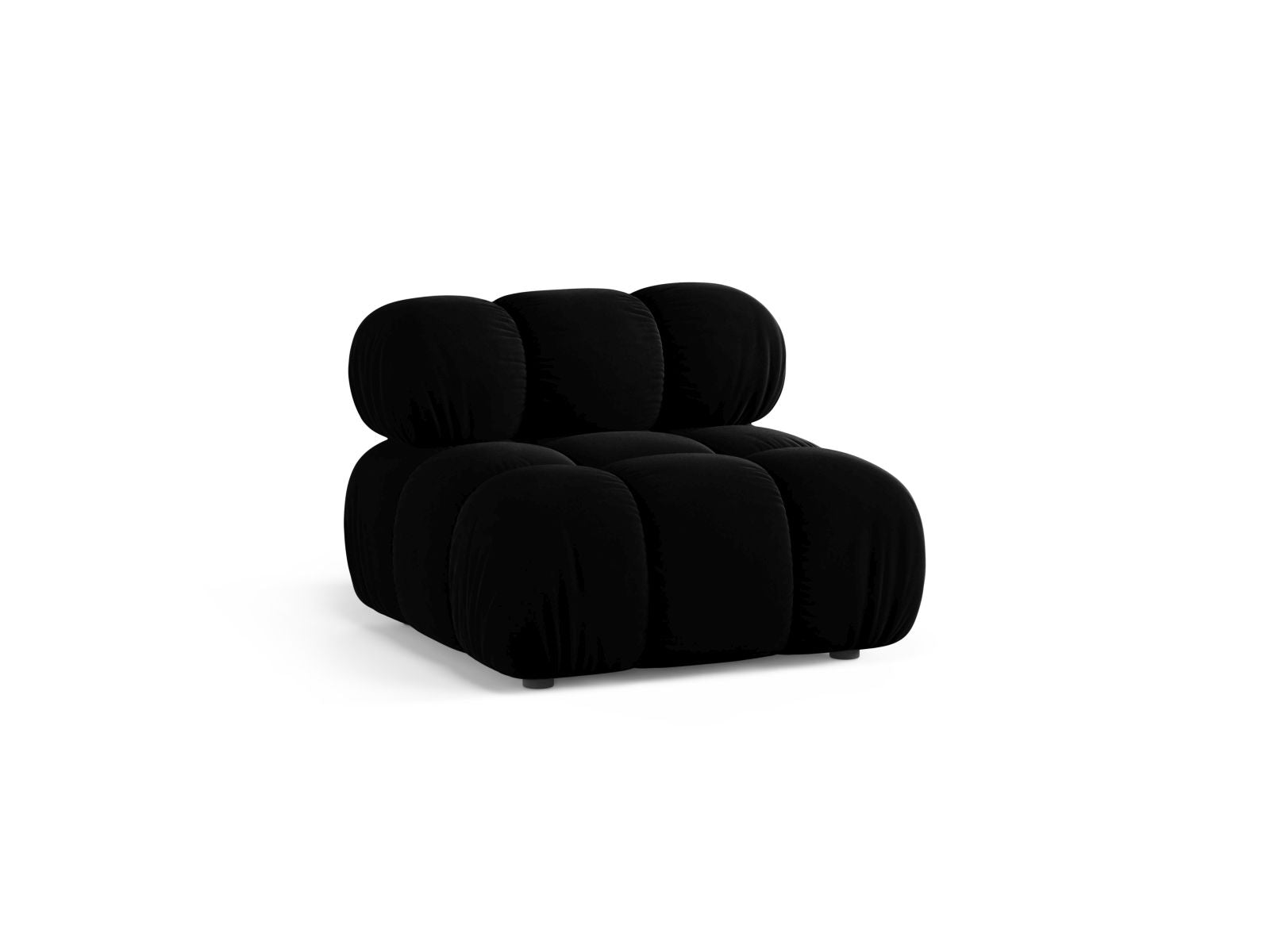 Elegantes 1-Sitzer Modul ohne Armlehnen Bellis in stilvollem Schwarz, ideal für moderne Wohnräume und vielseitige Sofa-Kombinationen.