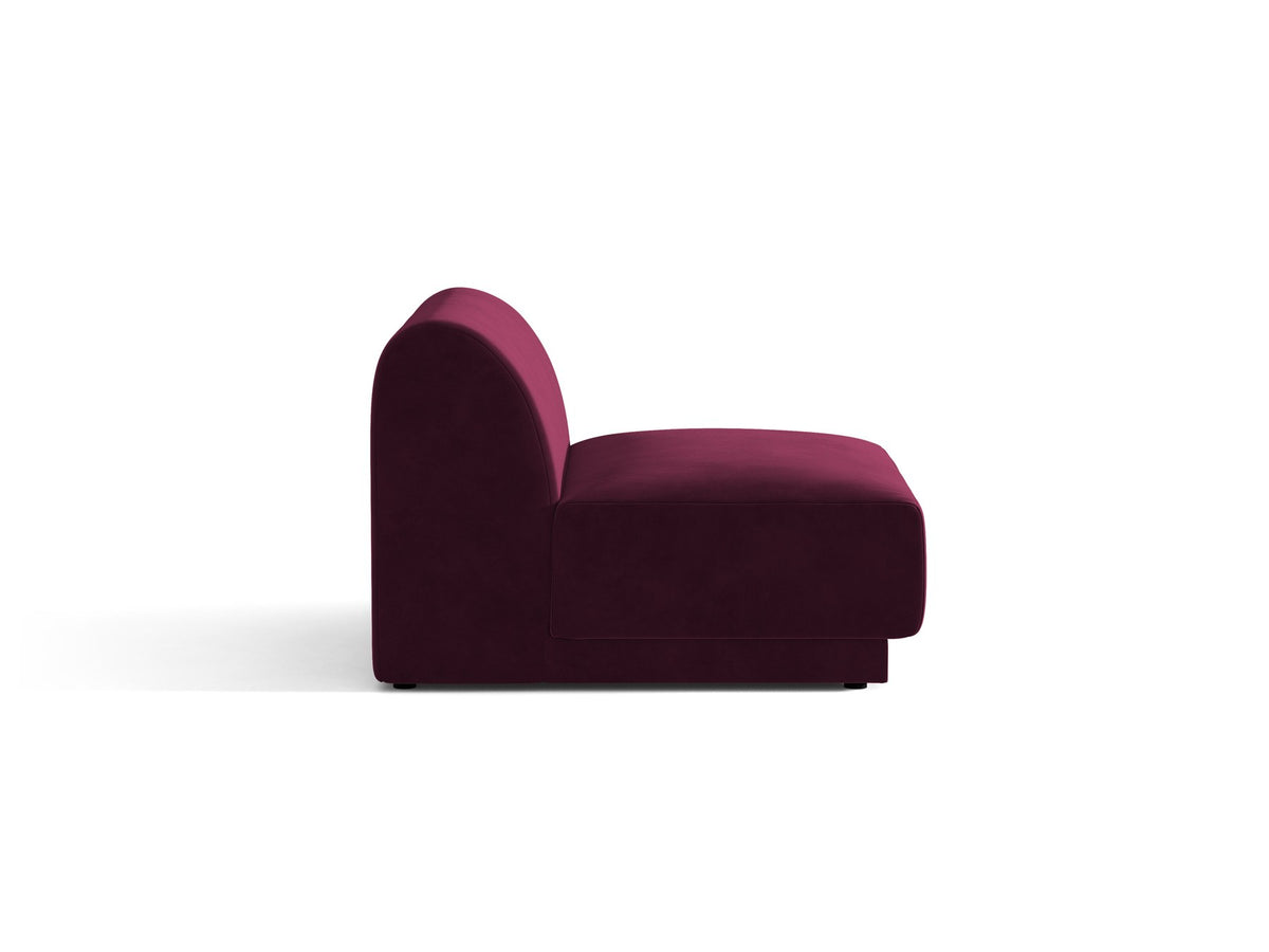 Einsitzer-Modul des Miley Sofas von Micadoni in Dunkelbeige, bezogen mit samtartigem Bluvel-Stoff, mit schwarzen Kunststofffüssen.