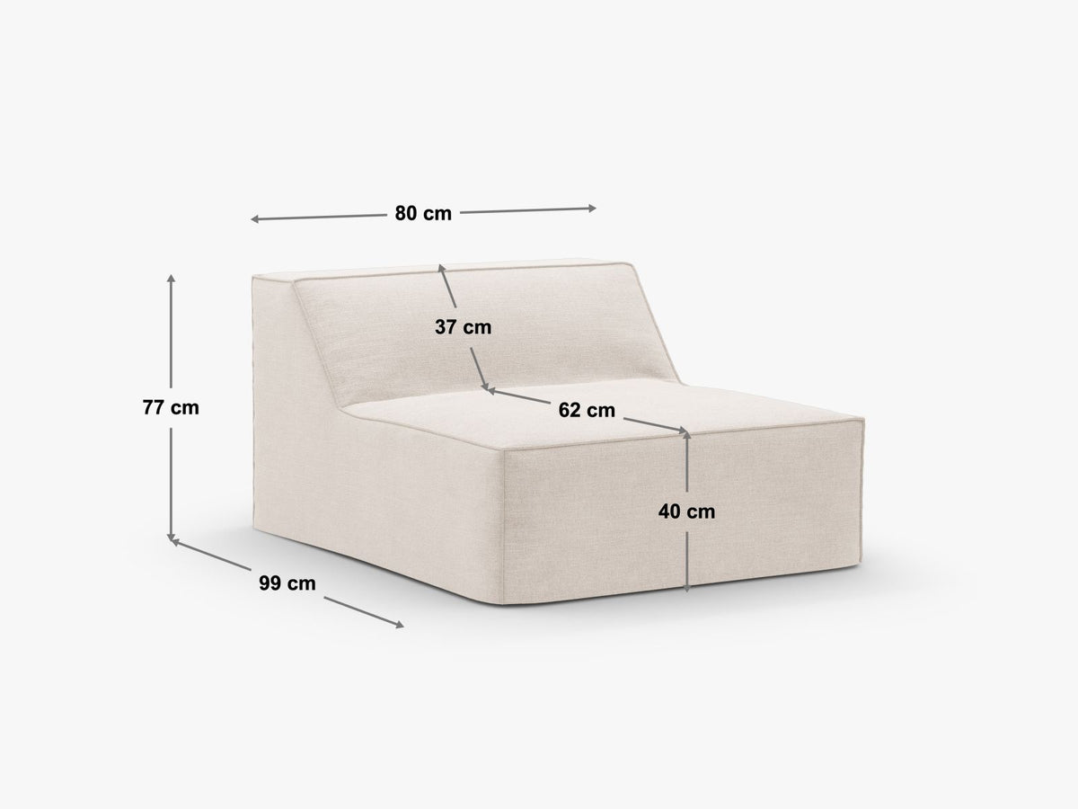 Jodie Modul Armless 1 Sitzer mit abnehmbaren Bezug in Beige-LINS präsentiert im Onlineshop von KAQTU Design AG. Modulares Sofa ist von Micadoni