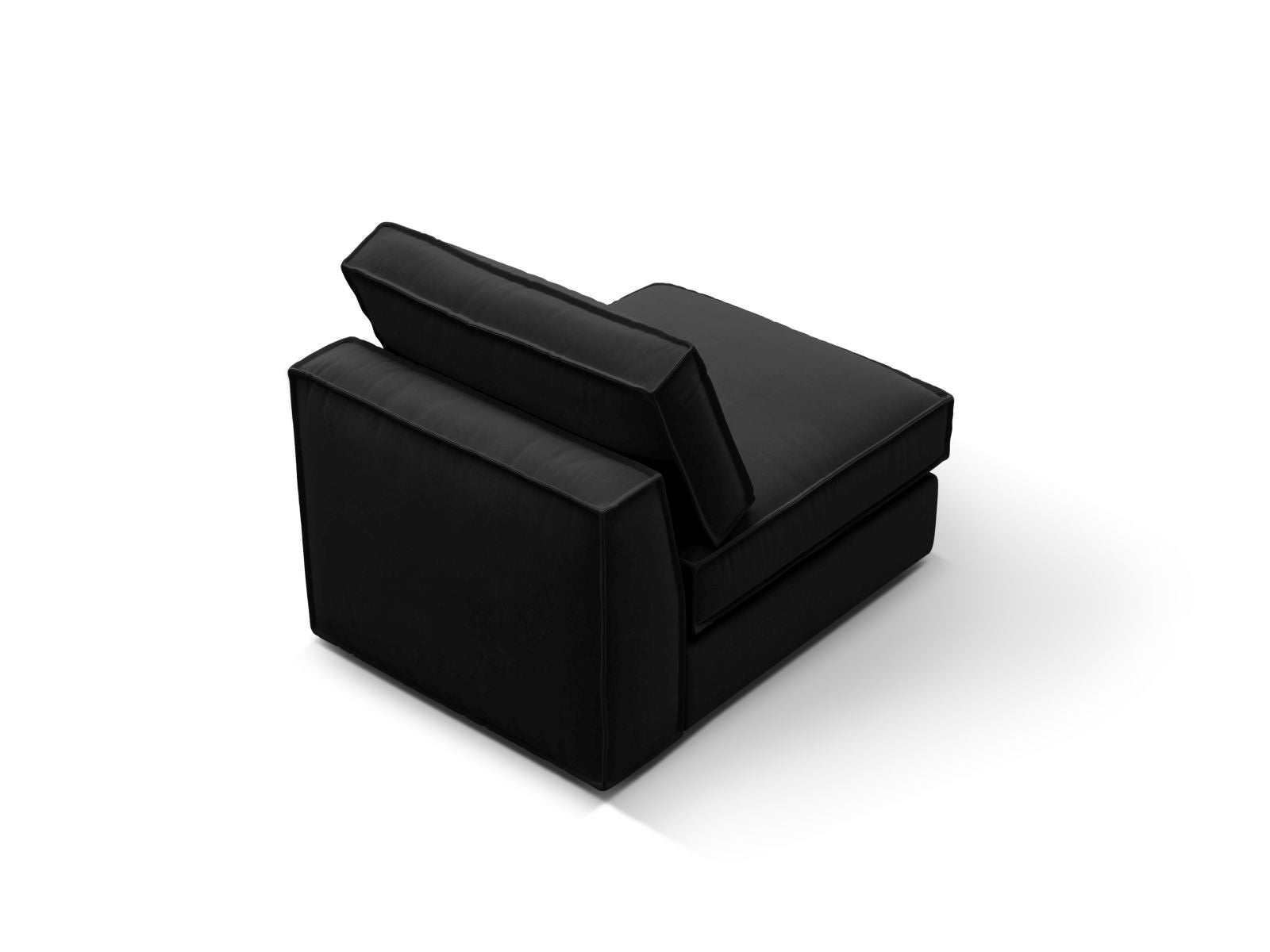 Elegantes 1-Sitzer Modul ohne Armlehnen in stilvollem Schwarz, ideal für flexible und moderne Sofa-Layouts in jedem Wohnraum.