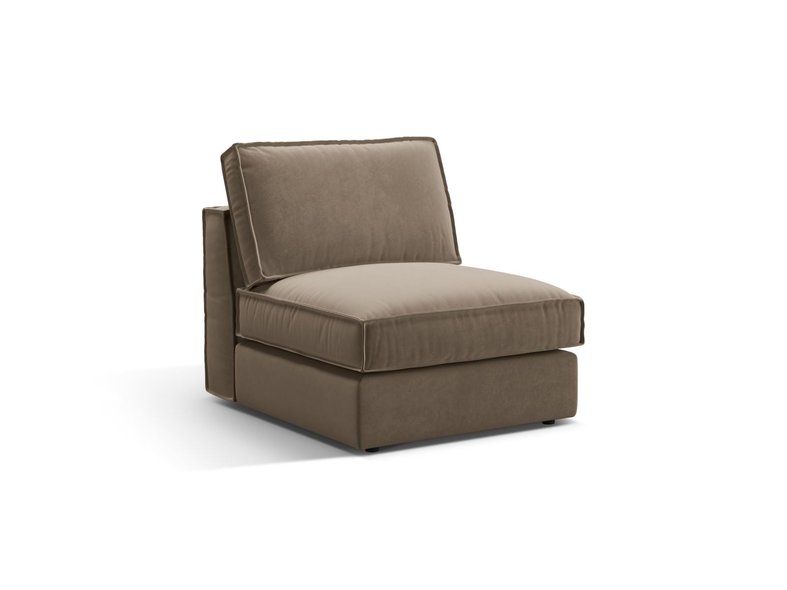 Elegantes 1-Sitzer Modul Armless Pola in Grau-Braun, ideal für individuelle Sofa-Kombinationen, präsentiert von Micadoni.