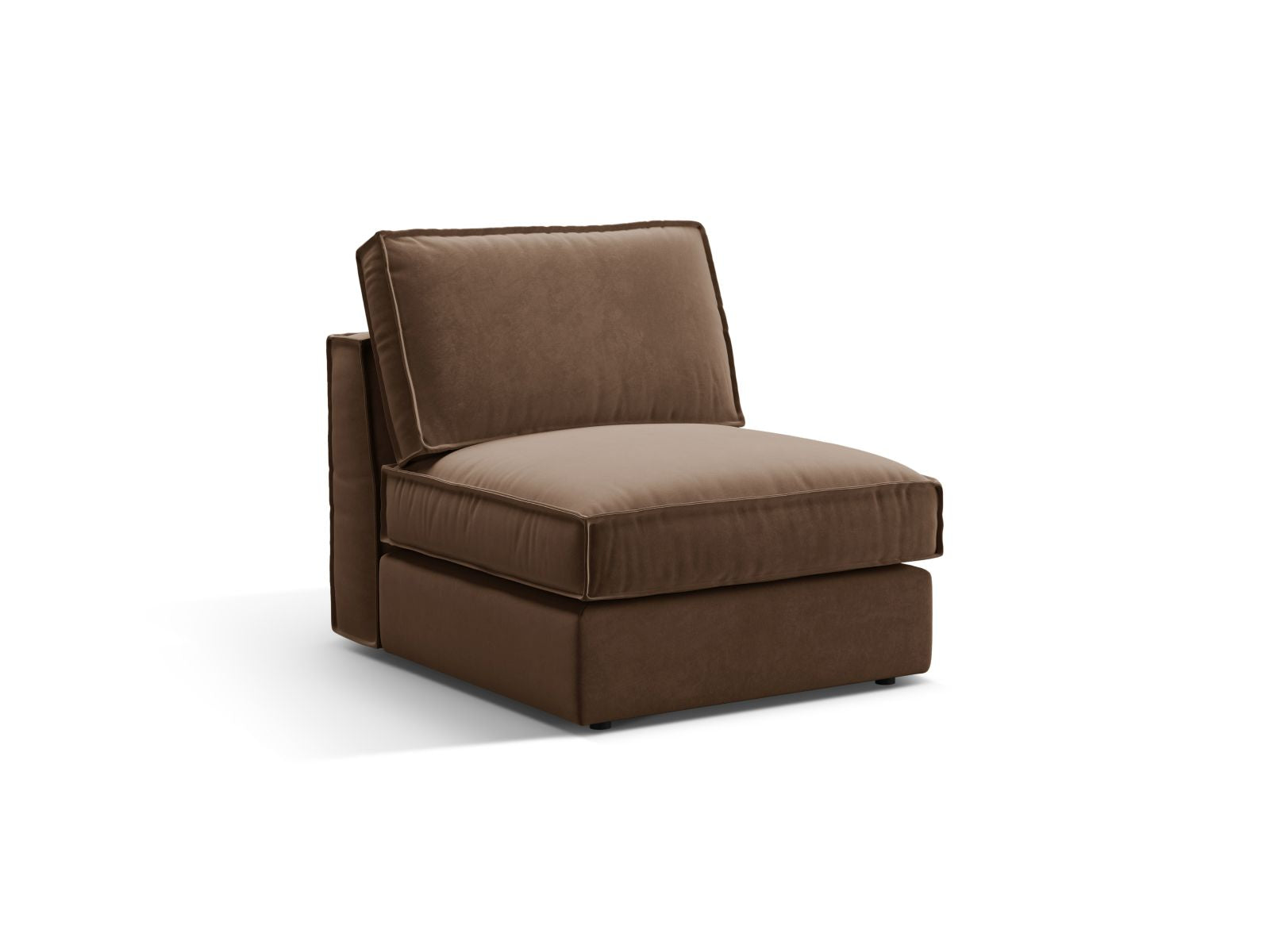 Elegantes 1-Sitzer Modul Armless Pola in Schokoladenfarbe, ideal für individuelle Sofa-Kombinationen im modernen Wohnraum.