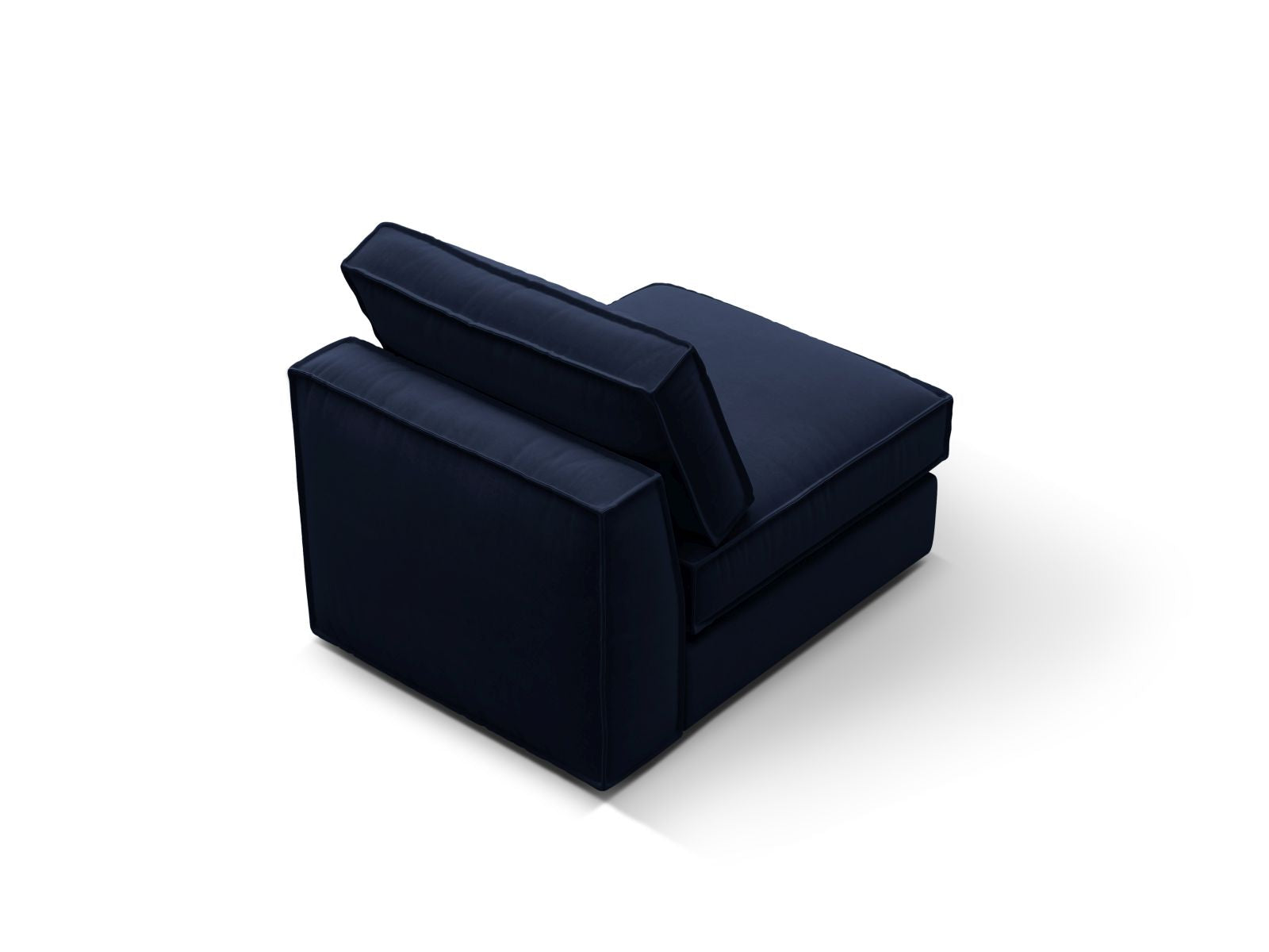 Elegantes, armfreies 1-Sitzer Modul Pola in Royal Blue, ideal für moderne Wohnkonzepte und individuelle Sitzlösungen.