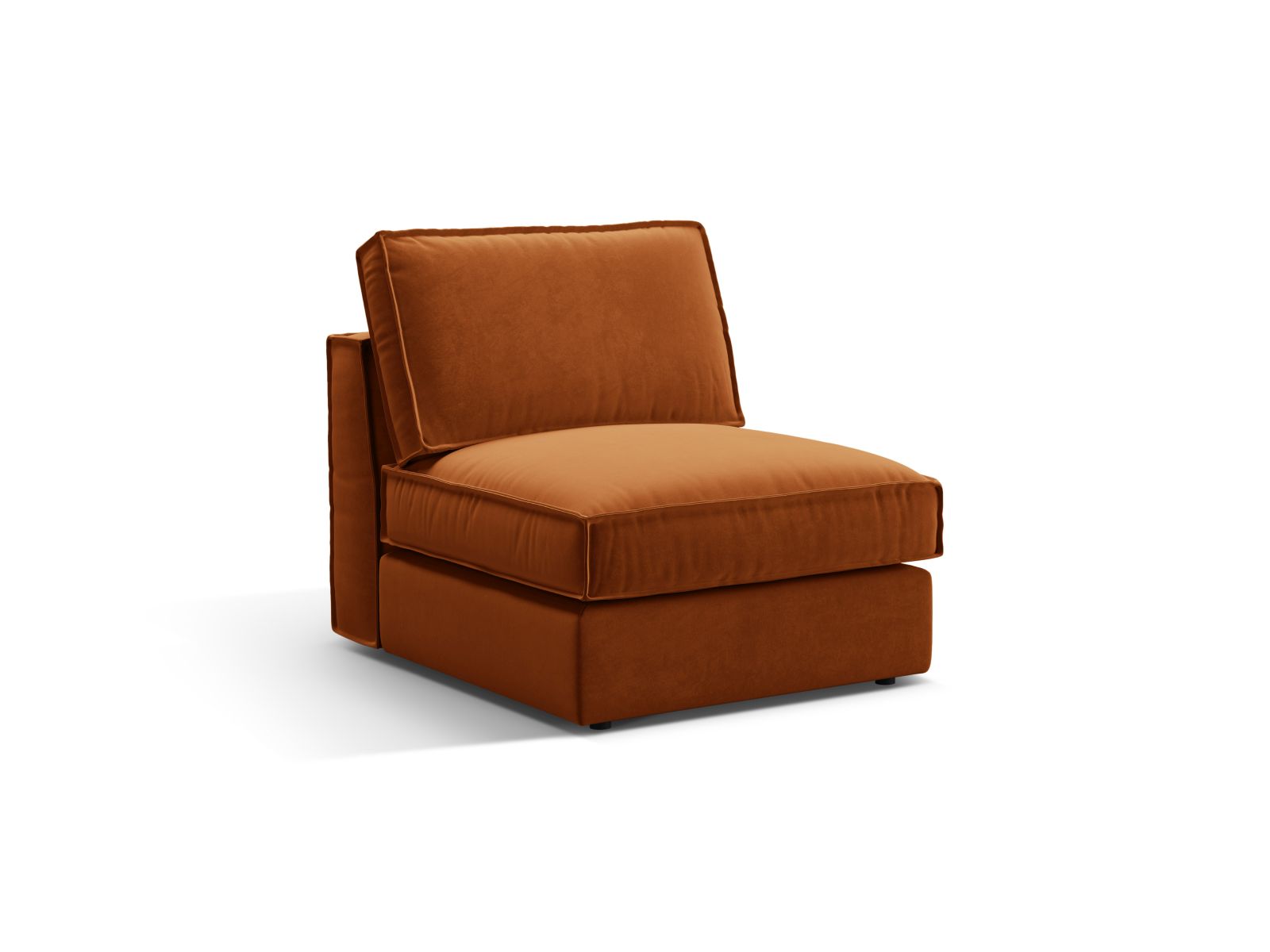Elegantes 1-Sitzer Modul Armless Pola in warmem Terracotta, ideal für individuelle Sofa-Kombinationen im modernen Wohnraum.