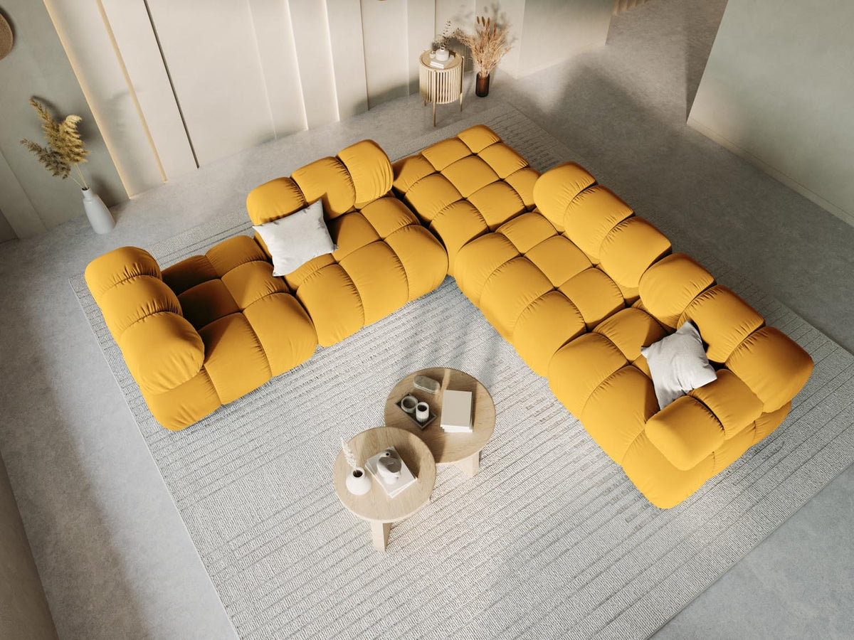 Bellis Velour Modul Armless 1 Sitzer in Yellow-Bluvel präsentiert im Onlineshop von KAQTU Design AG. Modulares Sofa ist von Micadoni