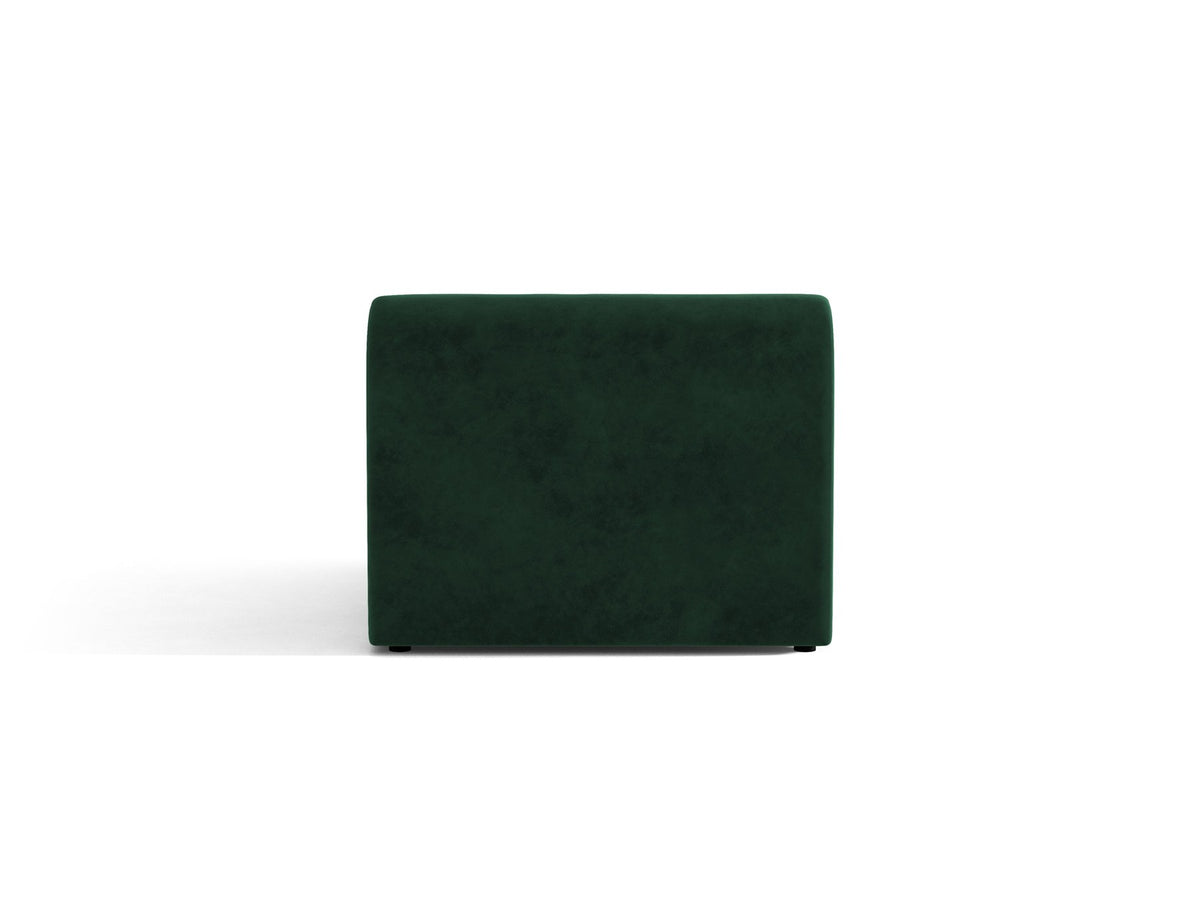 Einsitzer-Modul des Miley Sofas von Micadoni in Dunkelbeige, bezogen mit samtartigem Bluvel-Stoff, mit schwarzen Kunststofffüssen.