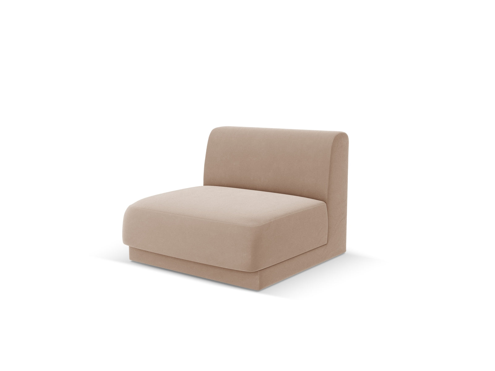 Eleganter Miley Velour Modul Armless 1 Sitzer in stilvollem Cappuccino-Bluvel, ideal für moderne Wohnräume und flexible Sitzlösungen.