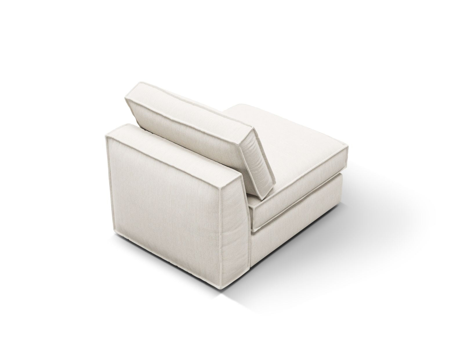 Elegantes, armfreies 1-Sitzer-Modul Pola in Weiß, ideal für individuelle Sofa-Layouts und zeitgemäße Einrichtungsideen.